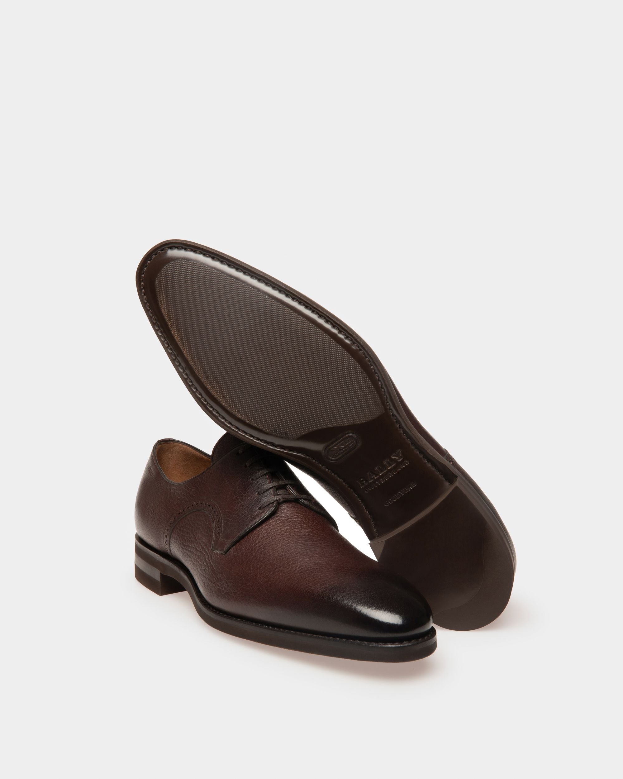 Scribe Novo Derby Shoes In Coffee Leather - Men's - Bally - 03