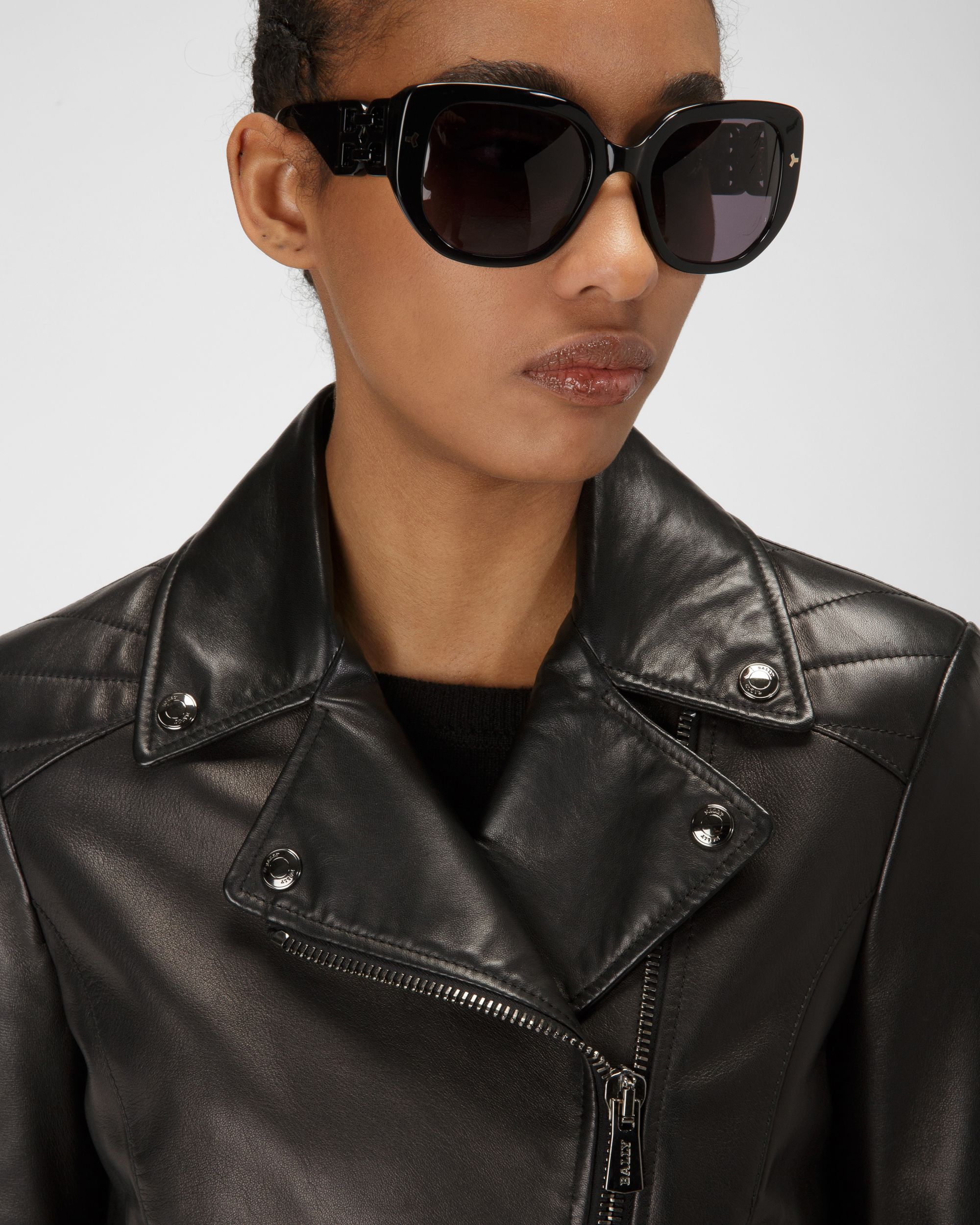 Leather Biker Jacket - Women's - Bally - 02