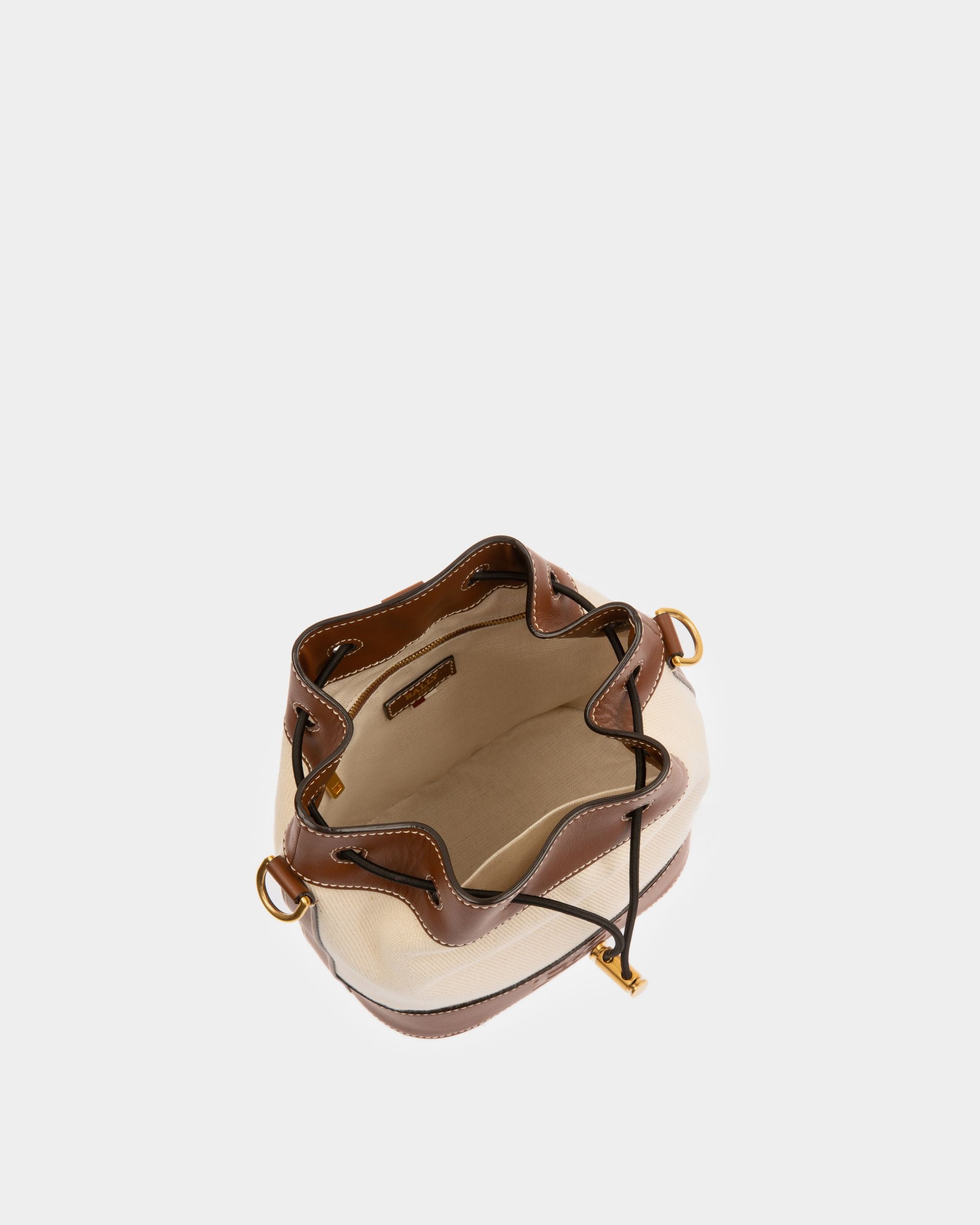 Cleoh Fabric Bucket Bag In Natural - Women's - Bally - 03