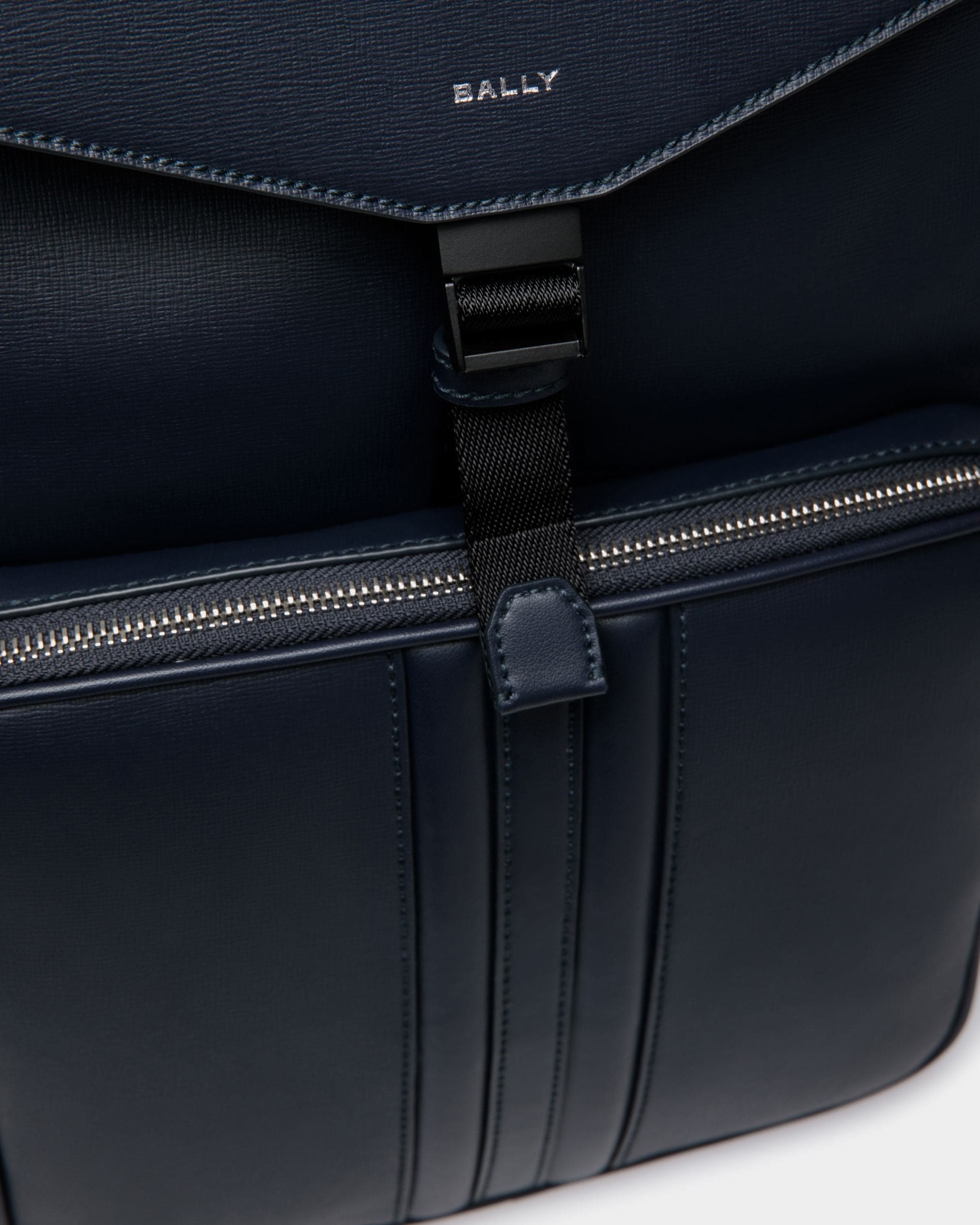 Mythos Backpack in Navy Blue Recycled Leather - Men's - Bally - 05