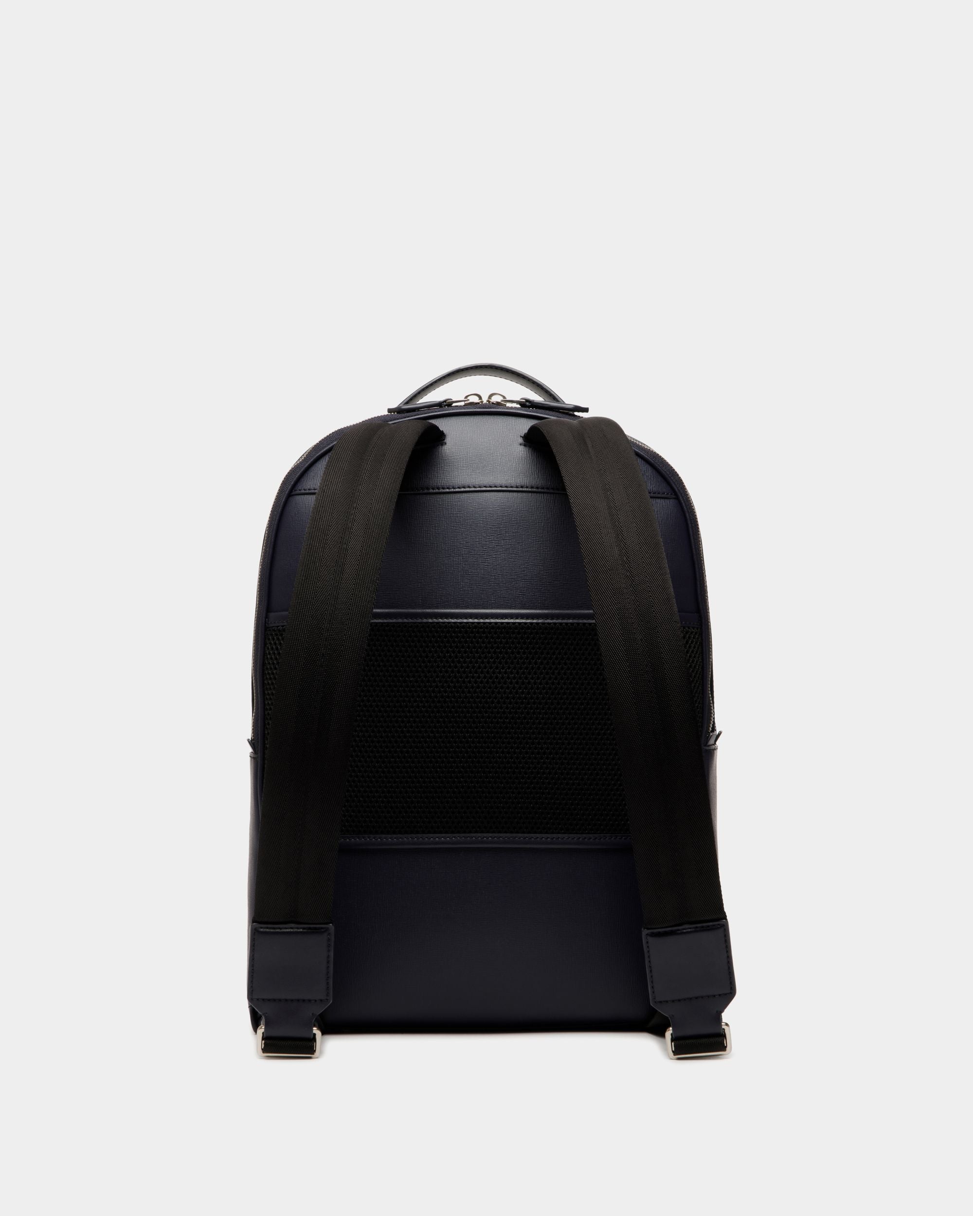 Mythos Backpack in Navy Blue Recycled Leather - Men's - Bally - 02