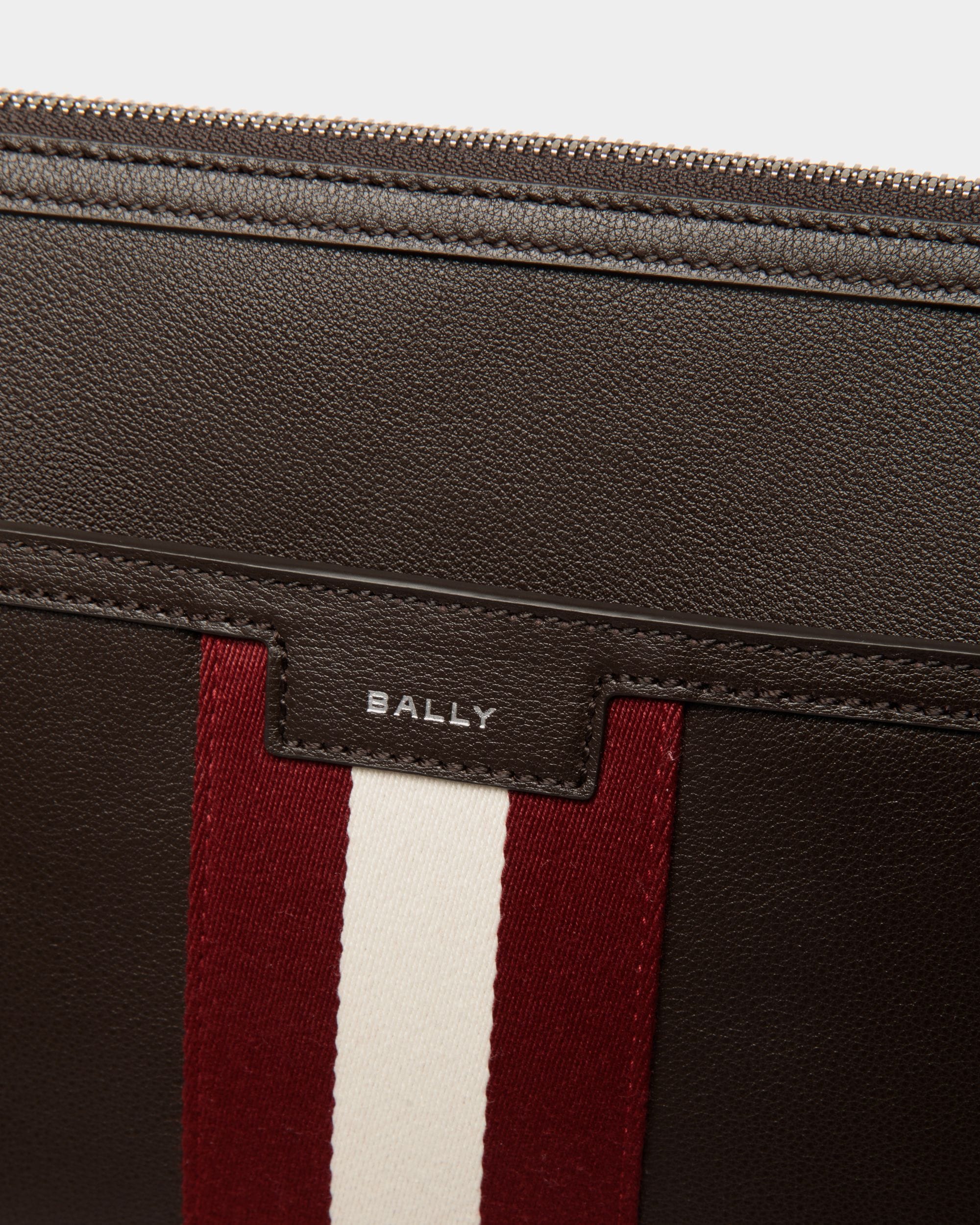 Code Pouch in Ebano Leather - Men's - Bally - 06