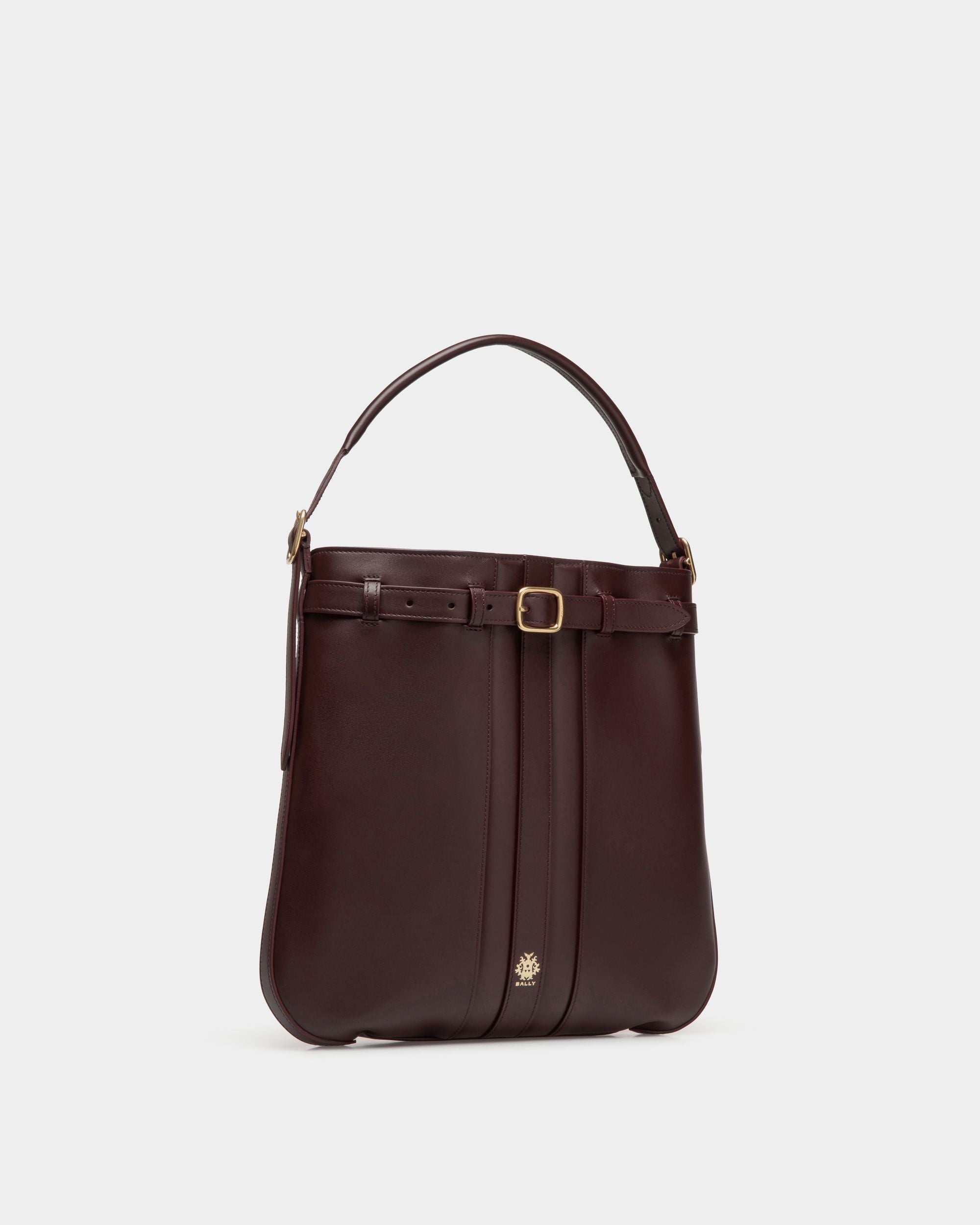 Beckett Crossbody Bag In Deep Burgundy Leather - Men's - Bally - 03