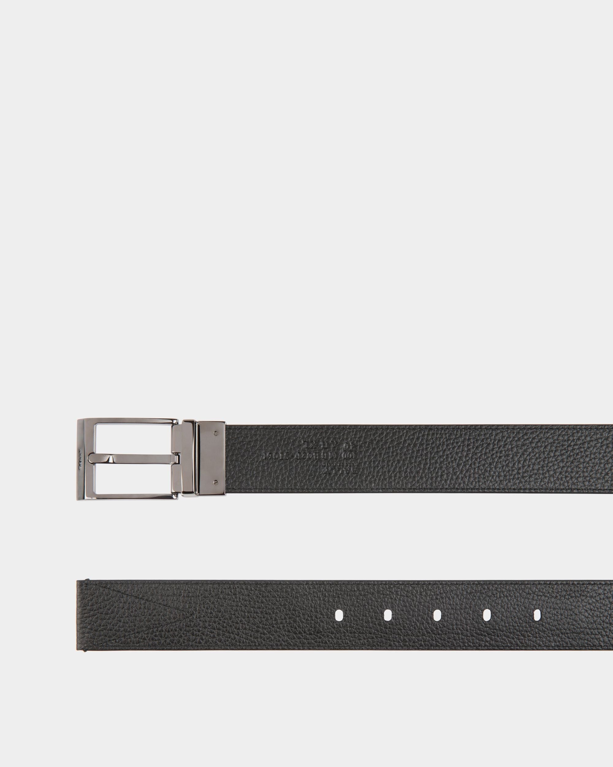 Shiffie 35mm Reversible Belt in Red and White Fabric And Black Leather - Men's - Bally - 02