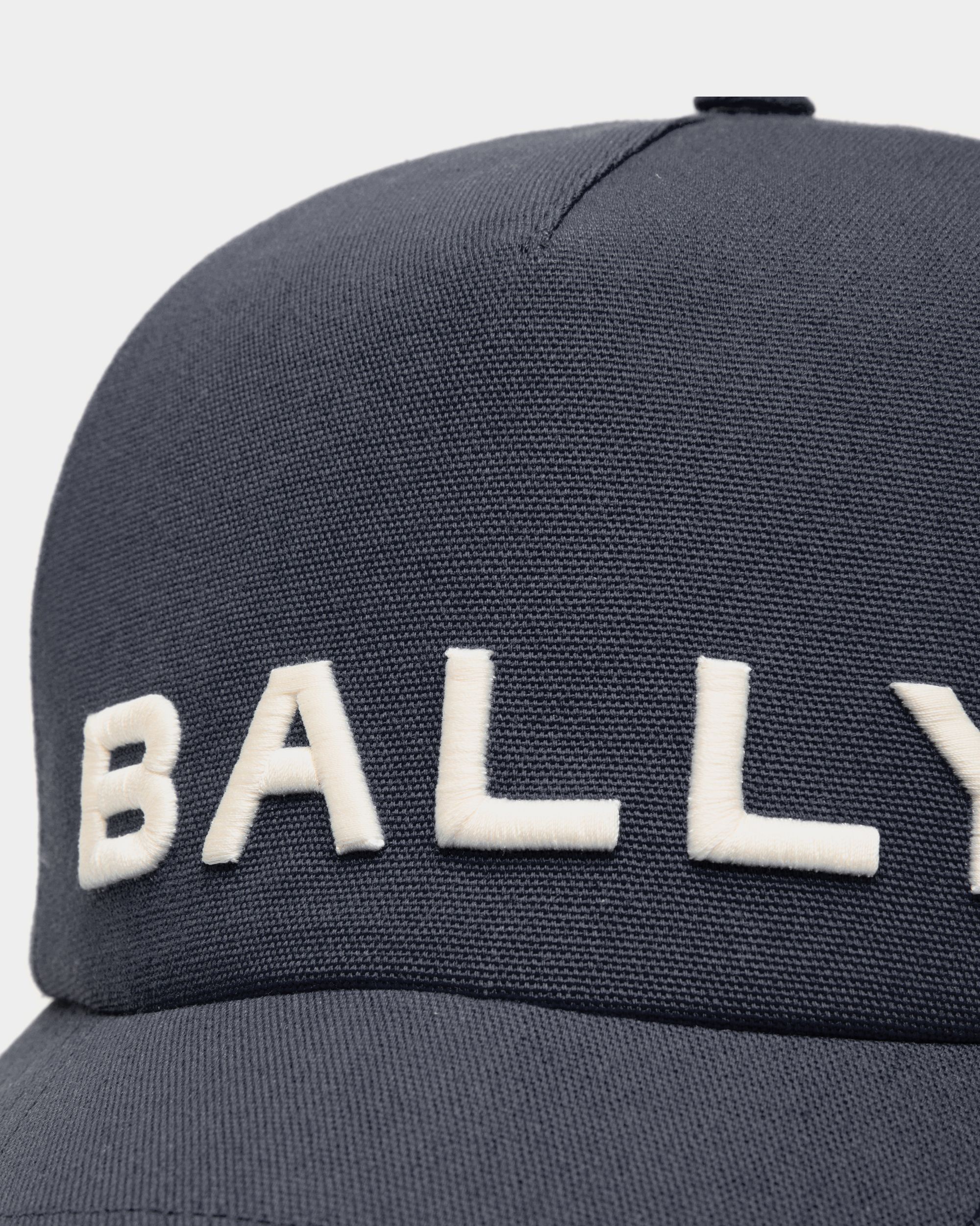 Gorra Con Logo Bordado De Algodón Azul Medianoche - Hombre - Bally - 03