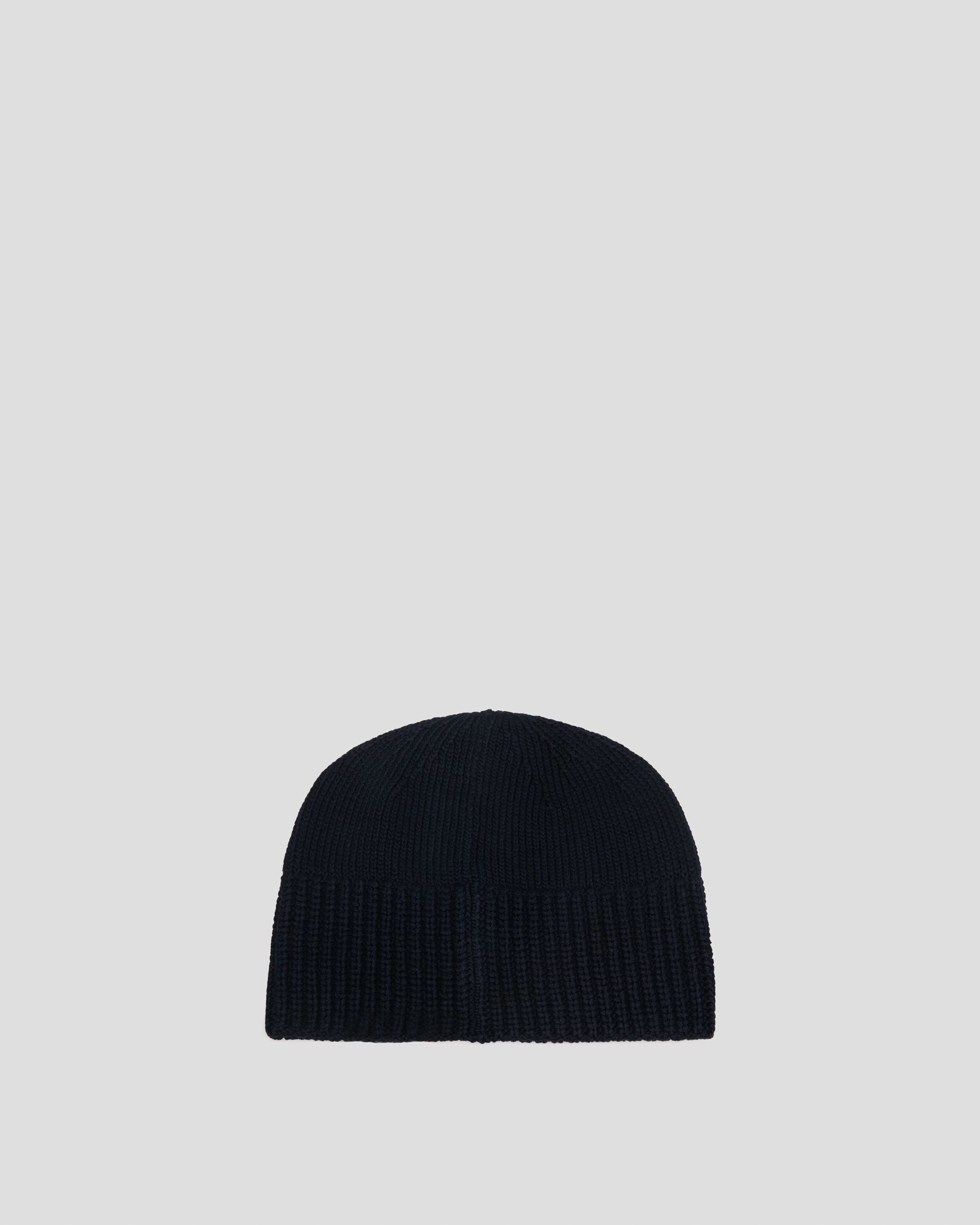 Beanie With Bally Crest in Navy Blue Cotton - Men's - Bally - 02