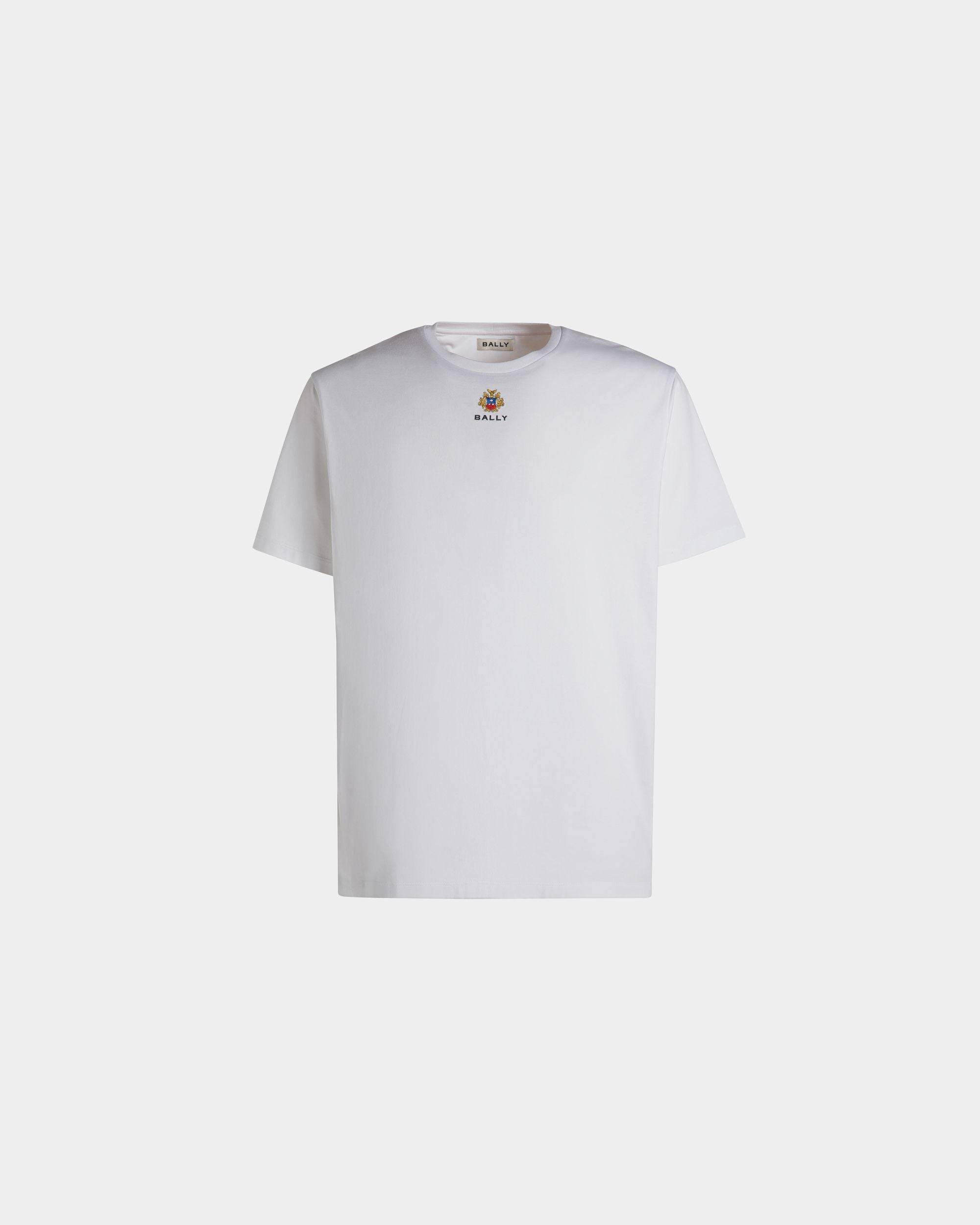 Camiseta Con Logotipo Bally Crest De Algodón Blanco - Hombre - Bally - 01