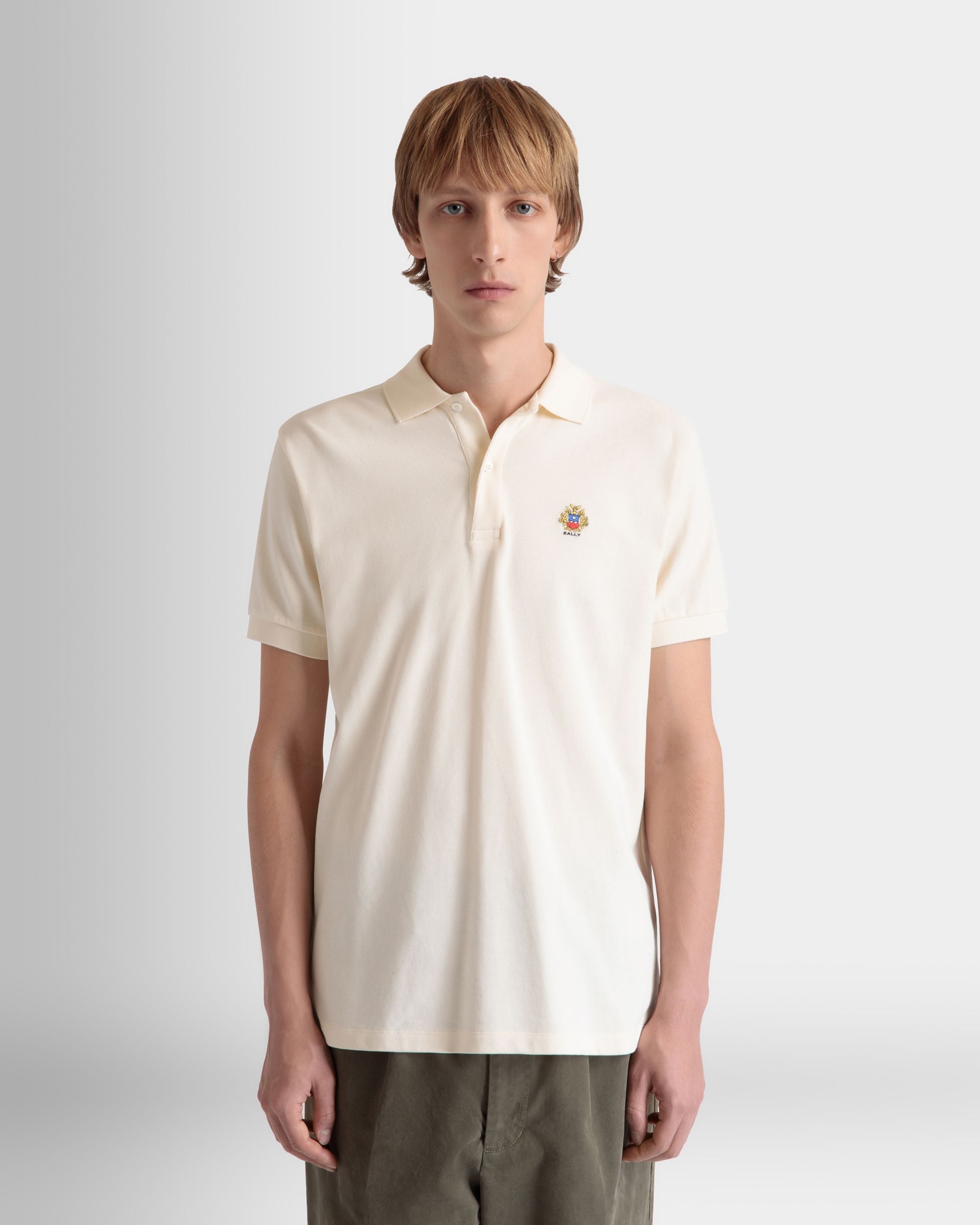 Polo Con Logotipo Bally Crest De Algodón Blanco - Hombre - Bally - 05