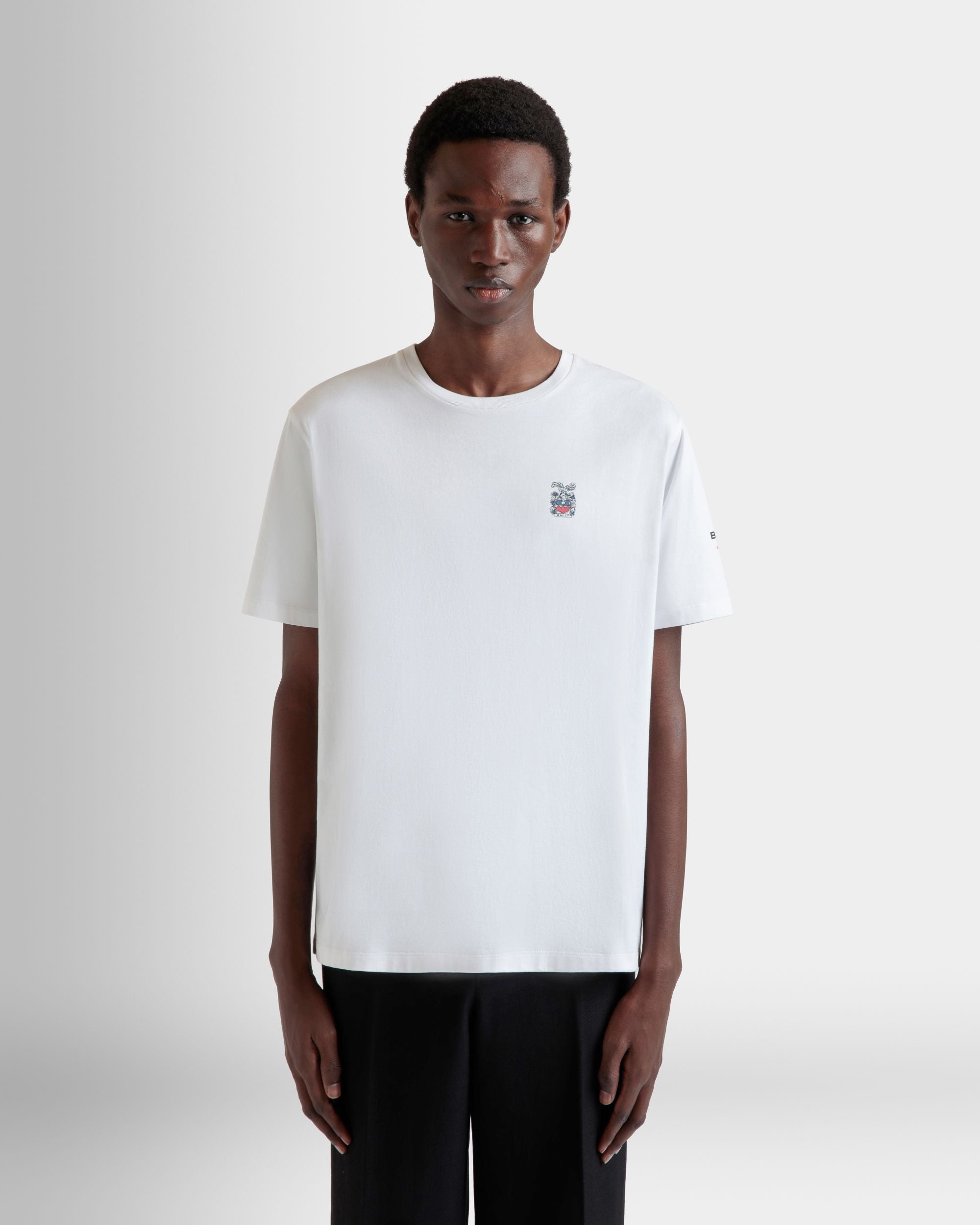 T-Shirt in White Cotton - Men's - Bally - 08