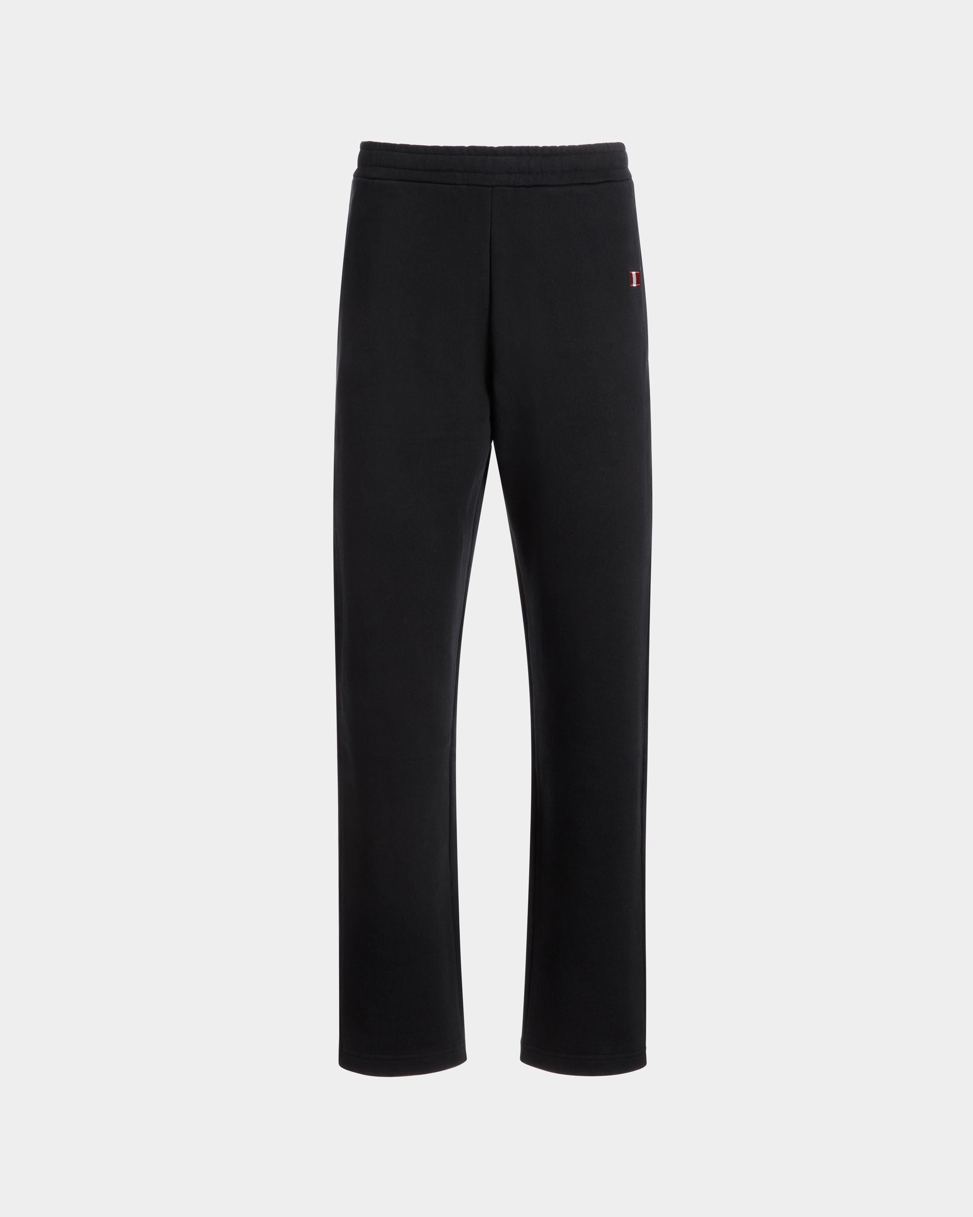 Sweatpants With a Bally Flag in Black Cotton - Men's - Bally - 01