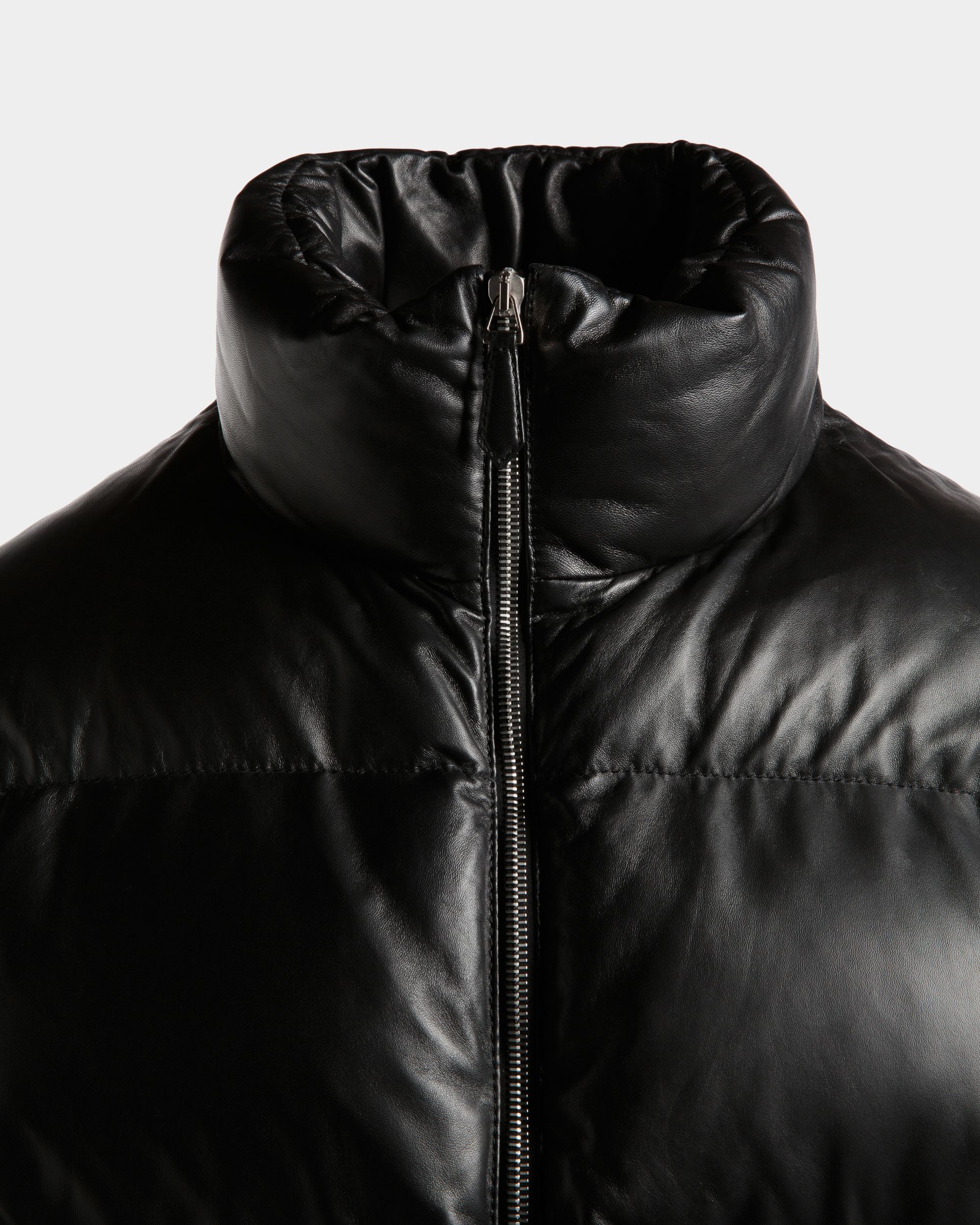 2-in-1 Puffer Jacket in Black Leather - Men's - Bally - 03