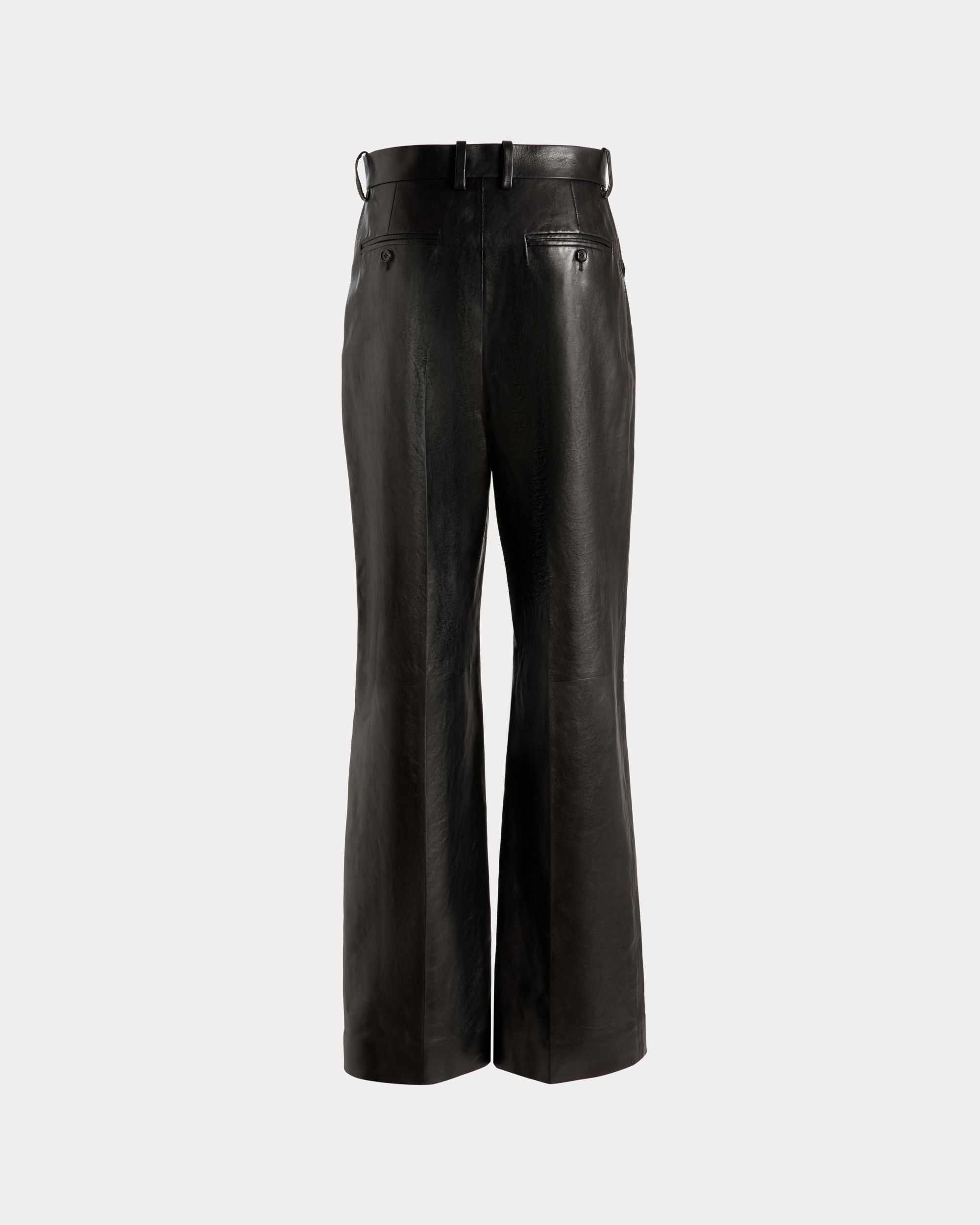 Pantalón De Talle Alto De Piel Negra Para Hombre - Hombre - Bally - 03