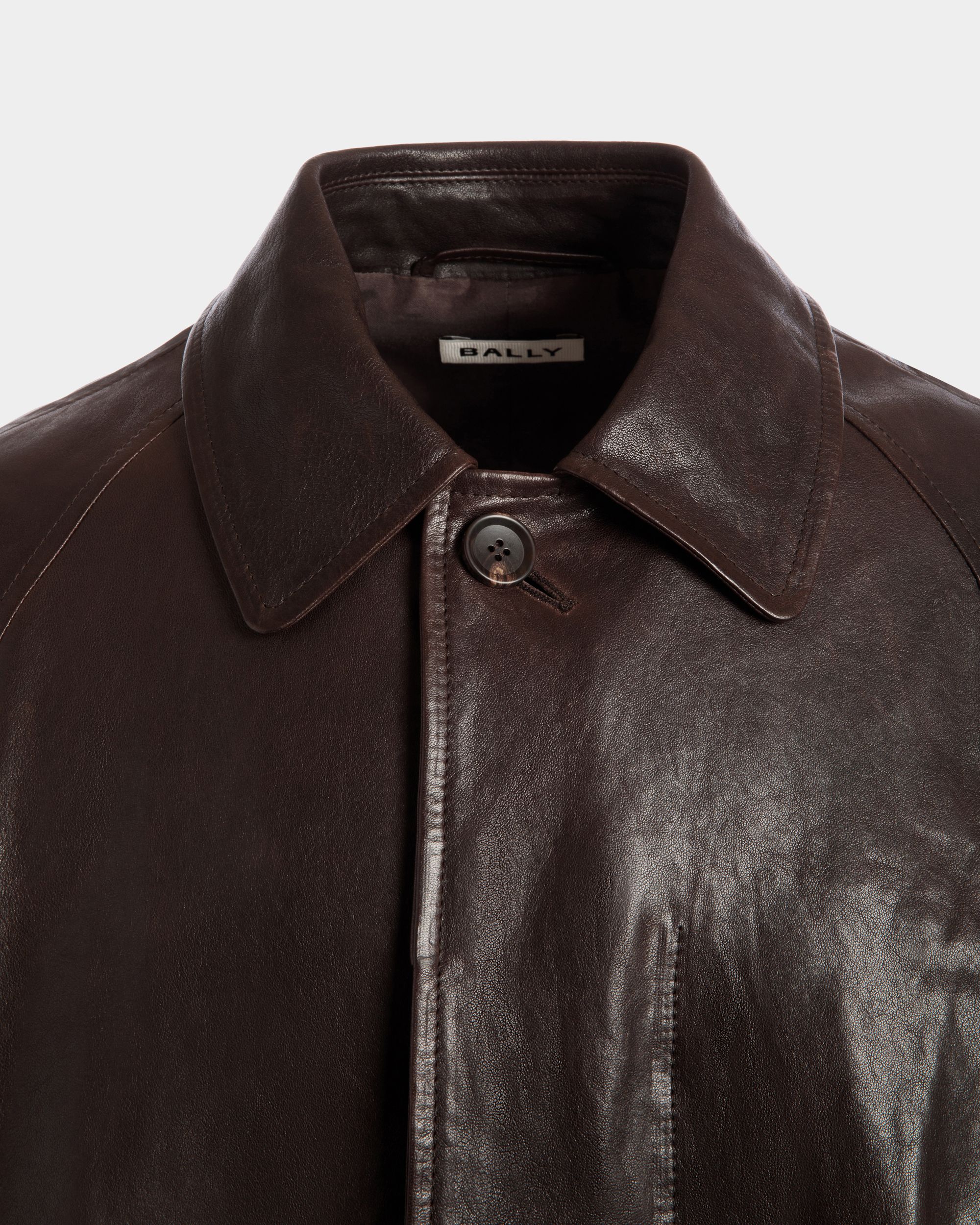 Coat in Brown Leather - Men's - Bally - 02