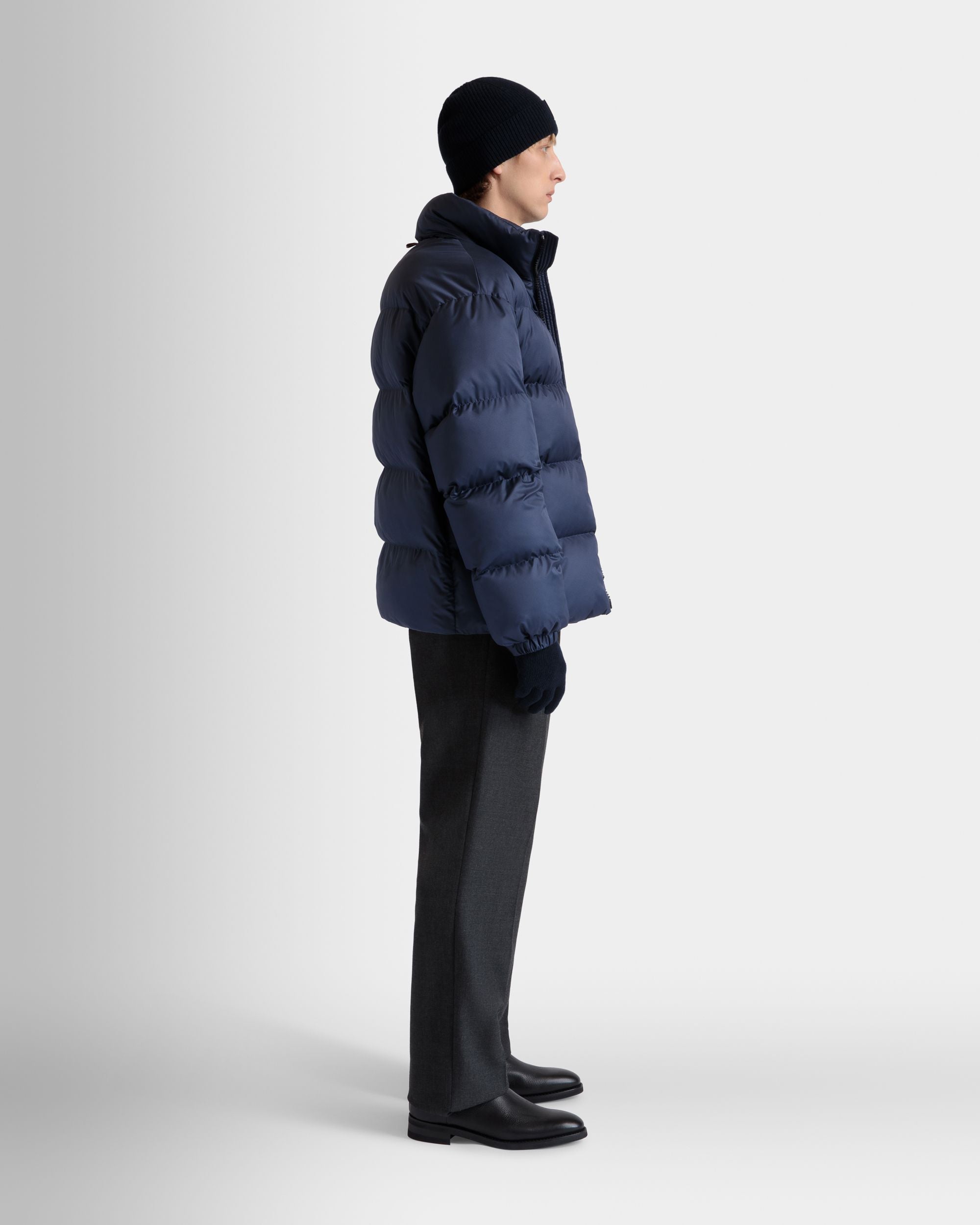 Puffer Jacket in Navy Blue Nylon - Men's - Bally - 06