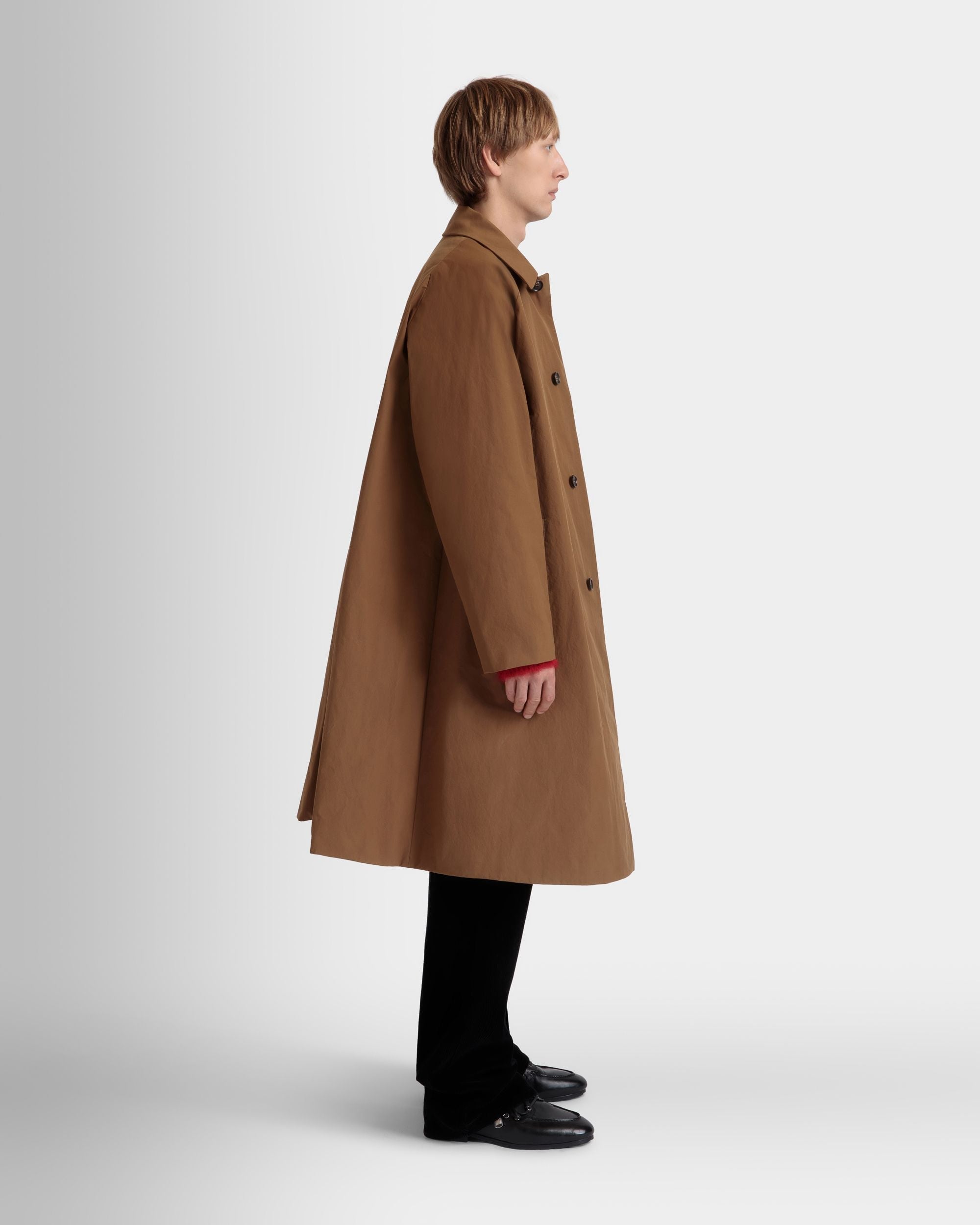 Trench Coat In Brown Nylon - Men's - Bally - 05