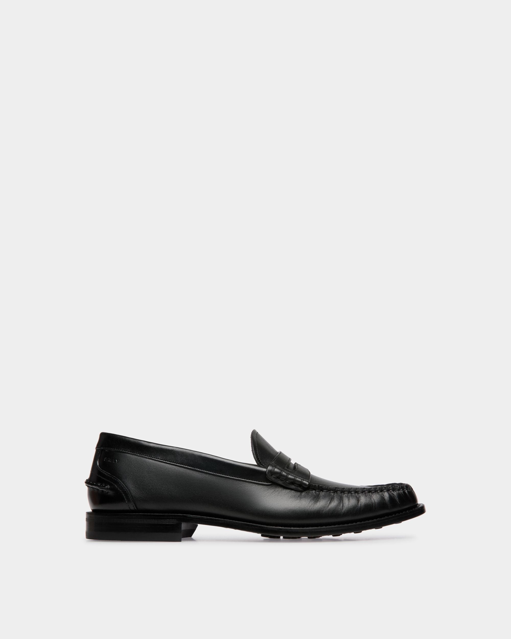 Oregon Loafer in Black Leather - Men's - Bally - 01