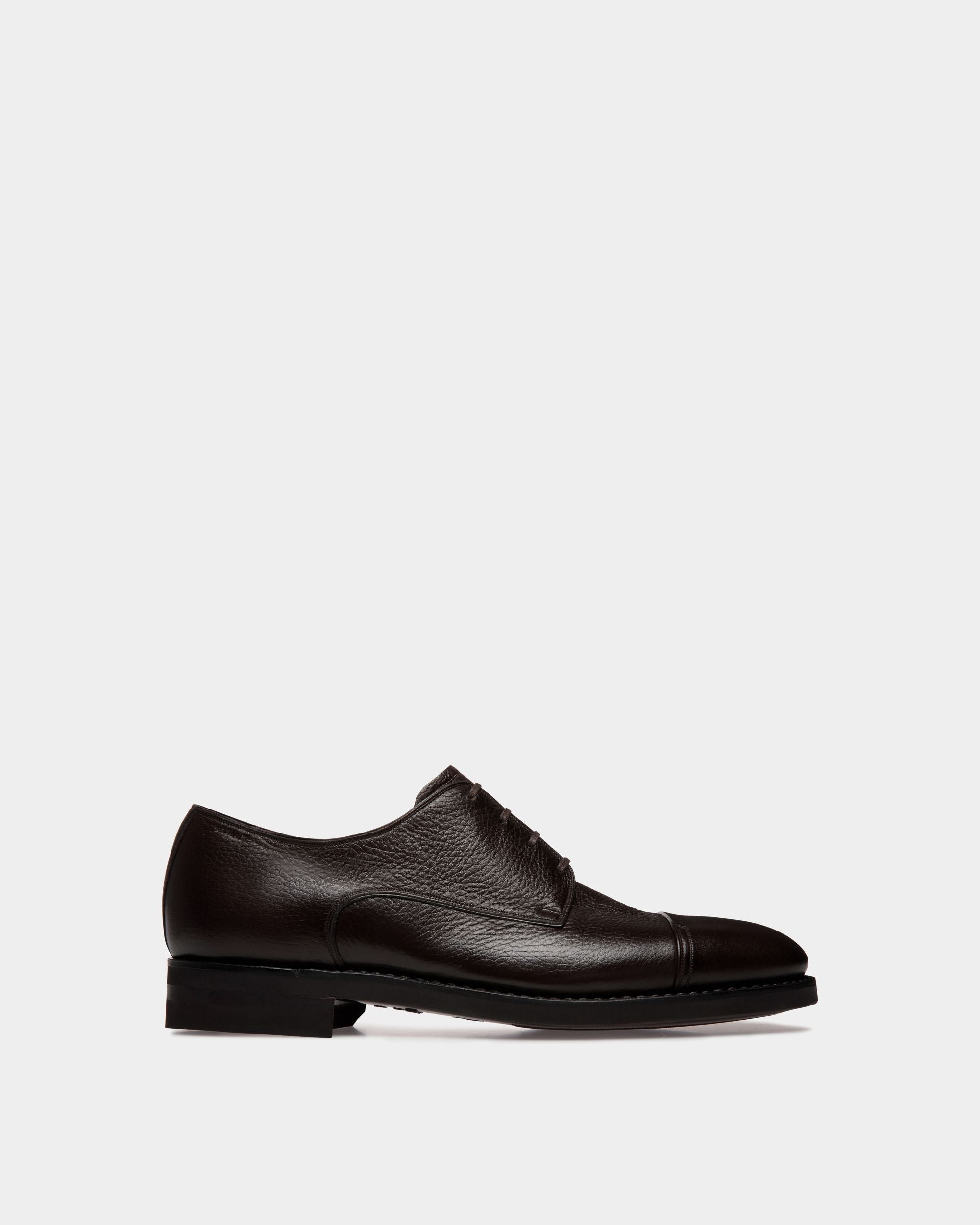 Scribe Un Derby In Ebano Deer Leather - Men's - Bally - 01