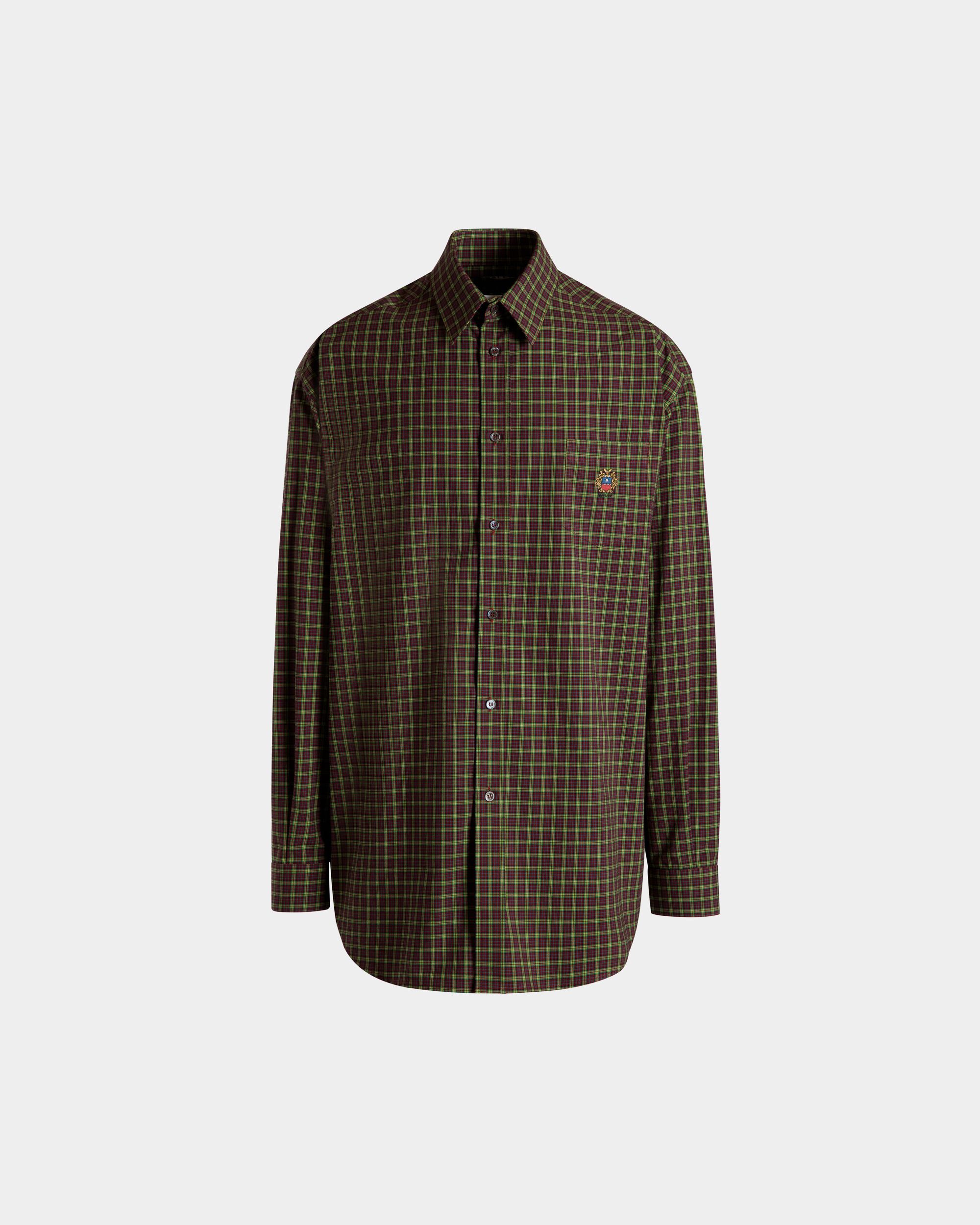 Camisa De Manga Larga De Algodón A Cuadros Multicolor - Hombre - Bally - 01