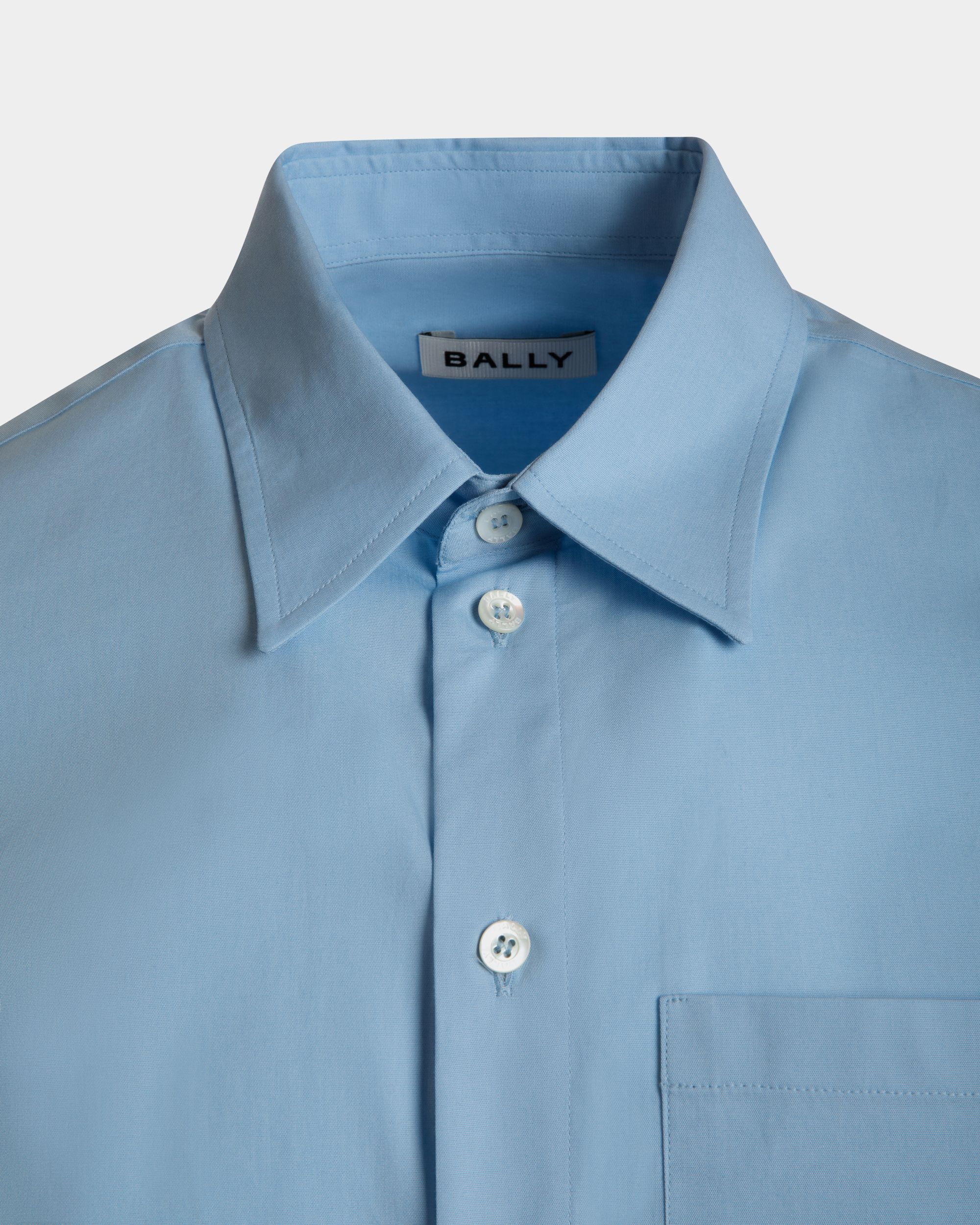 Long Sleeve Shirt In Light Blue Cotton - Men's - Bally - 02