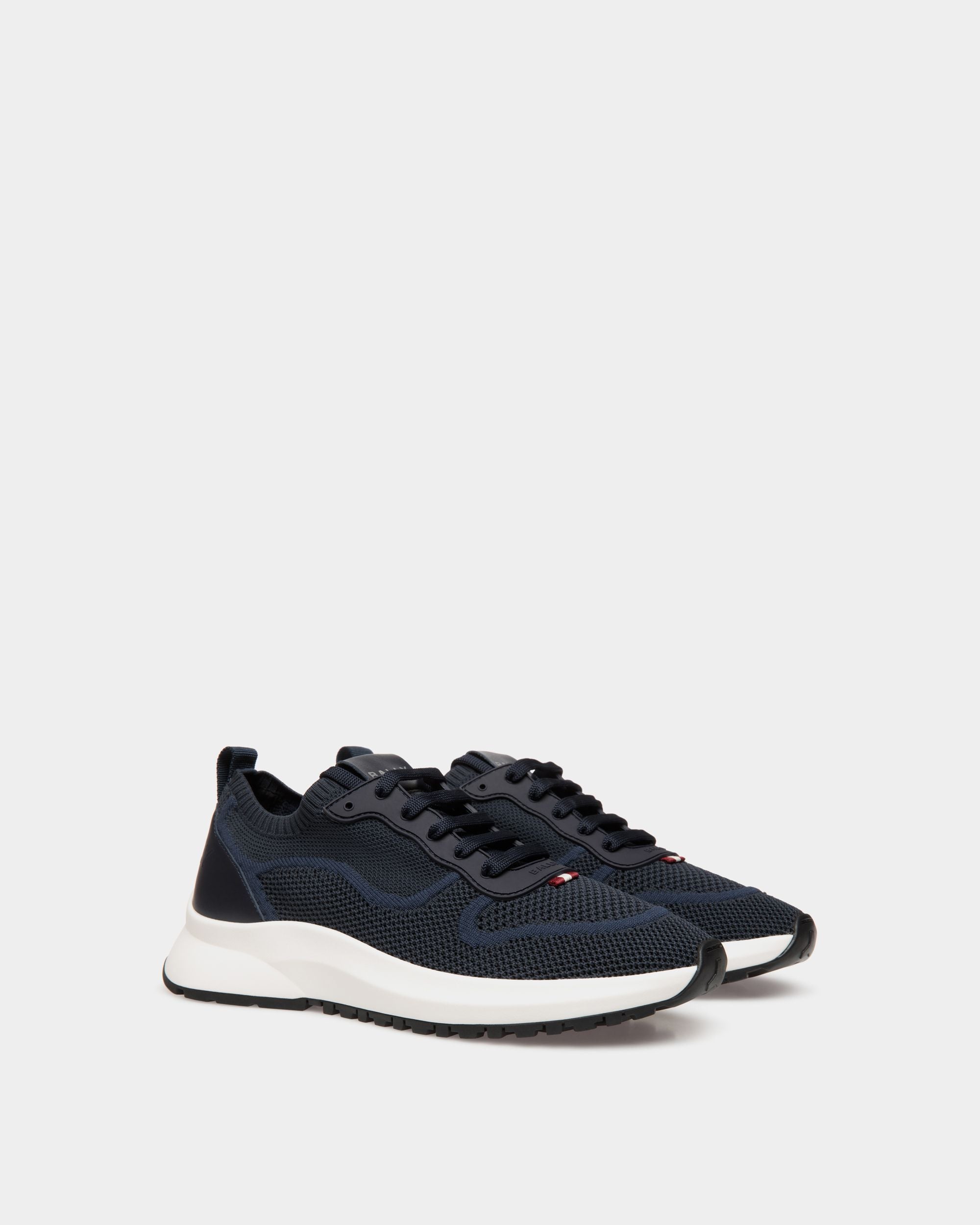 Outline Sneaker In Navy Blue Knit - Men's - Bally - 03