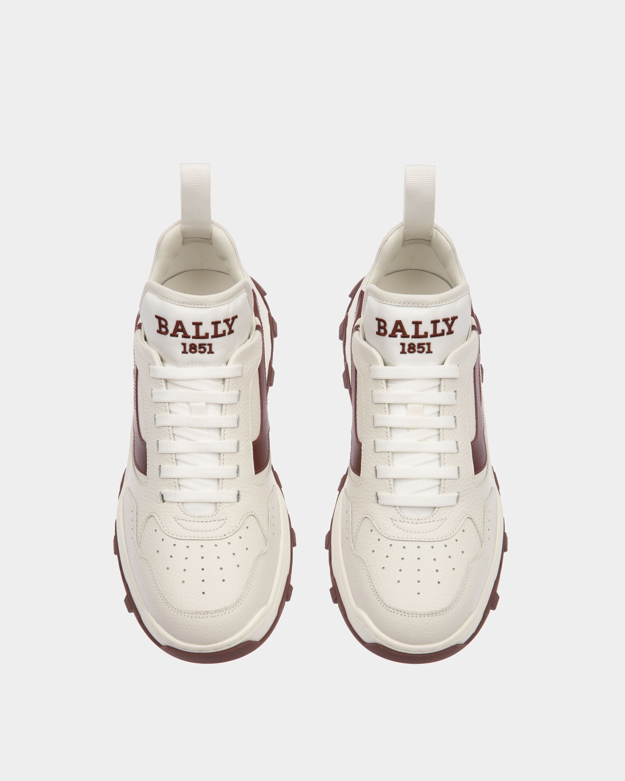 Holden Zapatillas En Piel Y Tela De Color Blanco Y Rojo Heritage - Hombre - Bally - 02