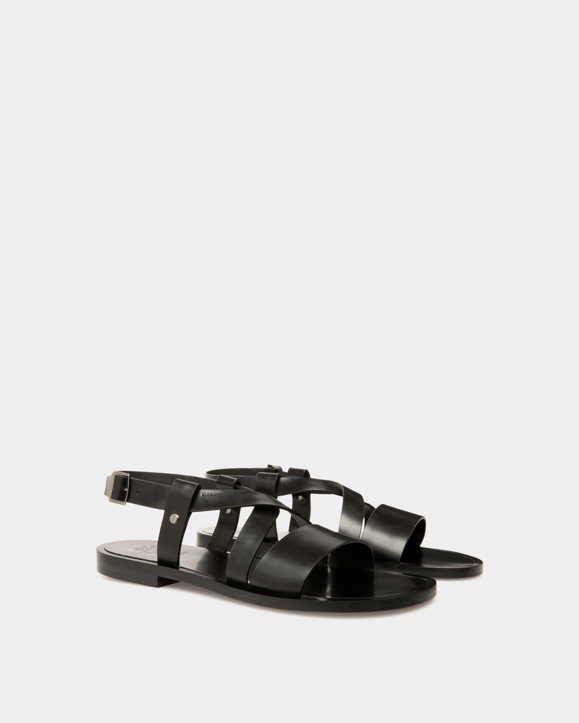 Salis Sandal In Black Leather - Men's - Bally - 03