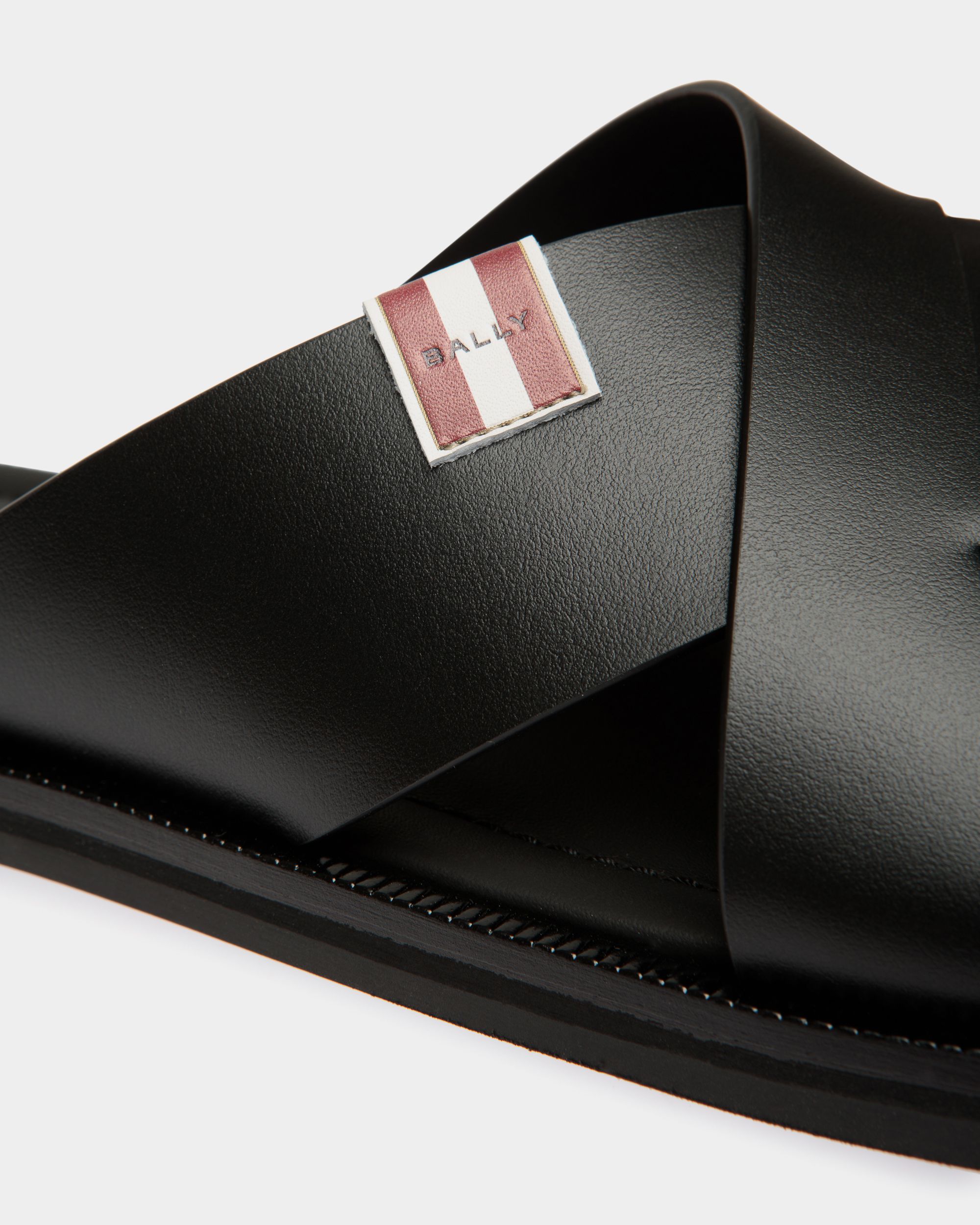 Glide Sandal in Black Leather - Men's - Bally - 05