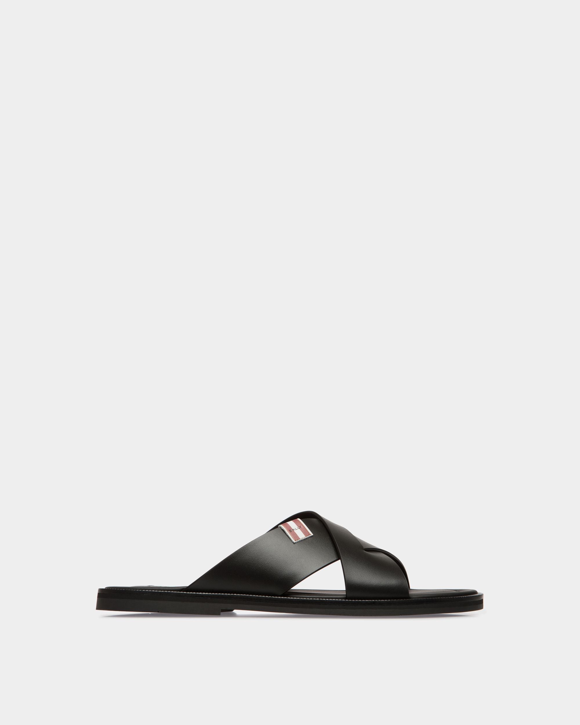 Glide Sandal in Black Leather - Men's - Bally - 01