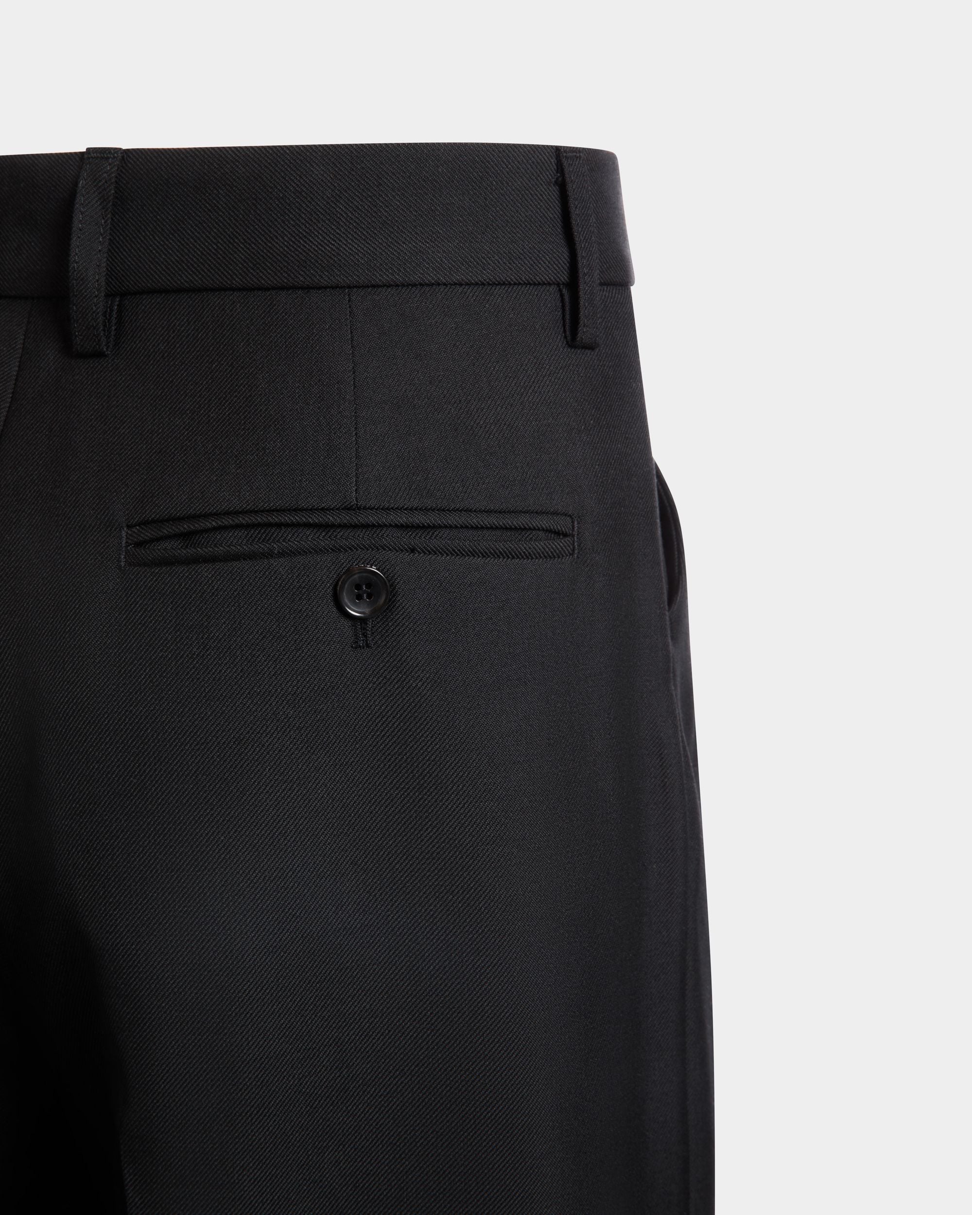 Tailored Pants in a Black Wool Blend - Men's - Bally - 02