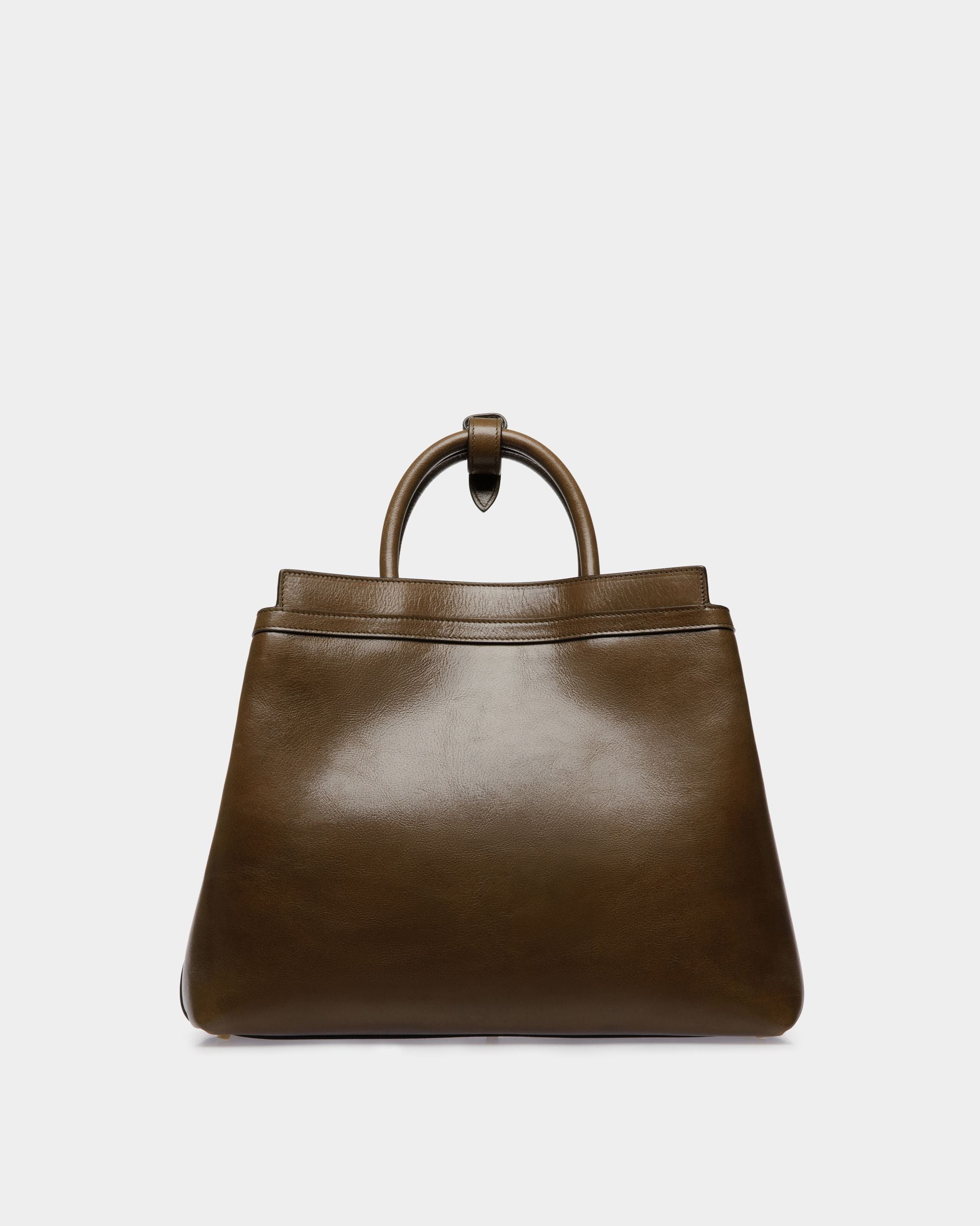 Deco Tote Bag In Marron Glacé Leather - Women's - Bally - 02