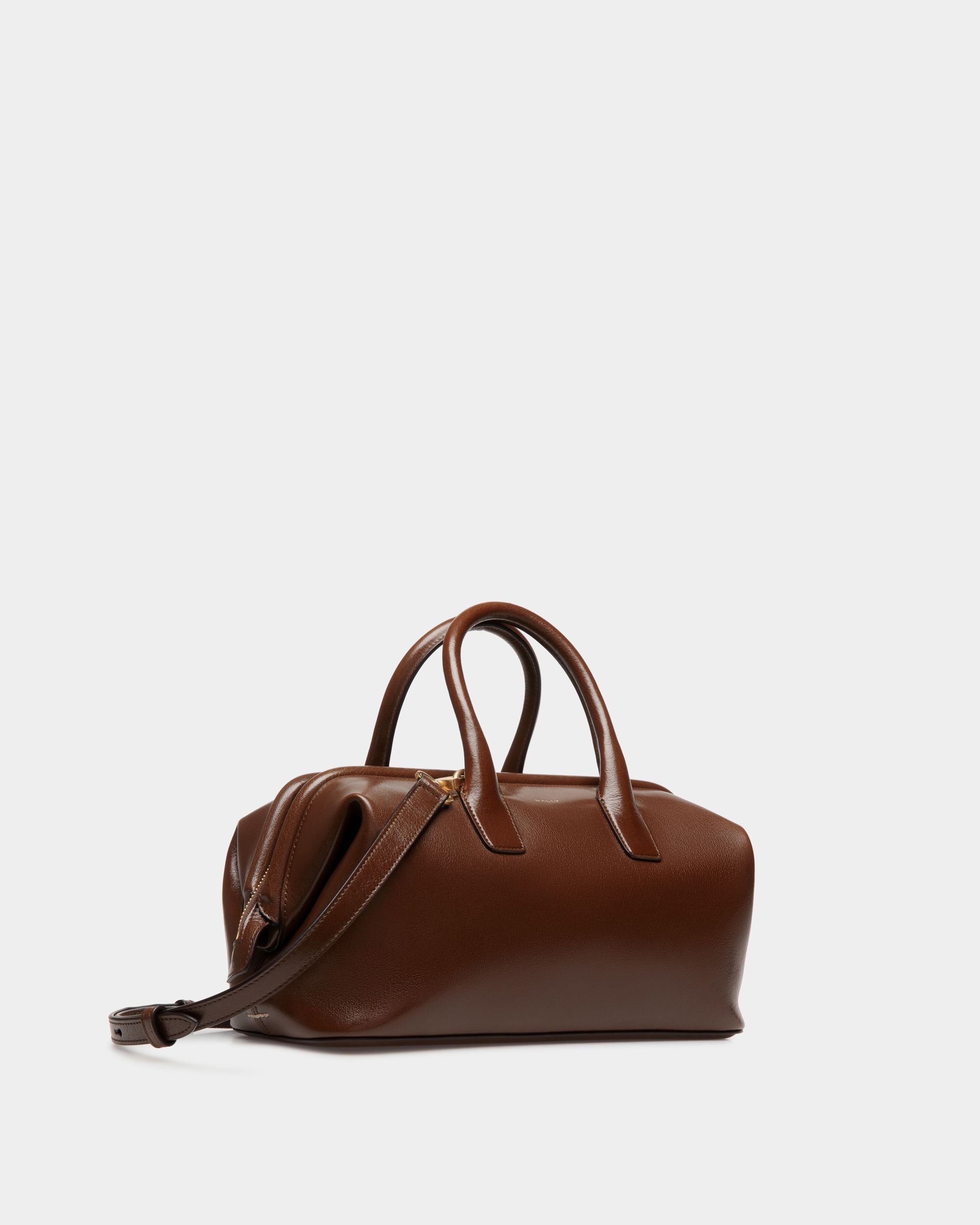 Belle Small Top Handle Bag In Marron Glacé Leather - Women's - Bally - 04