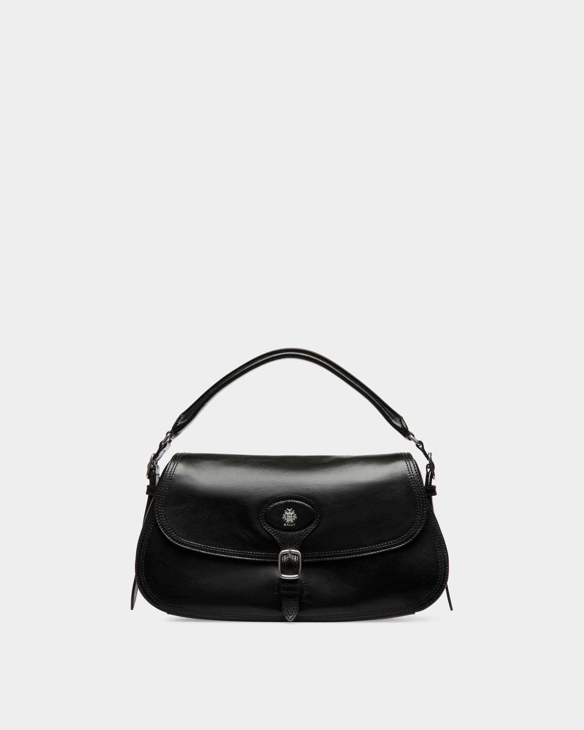 Beckett Shoulder Bag in Black Leather - Women's - Bally - 01