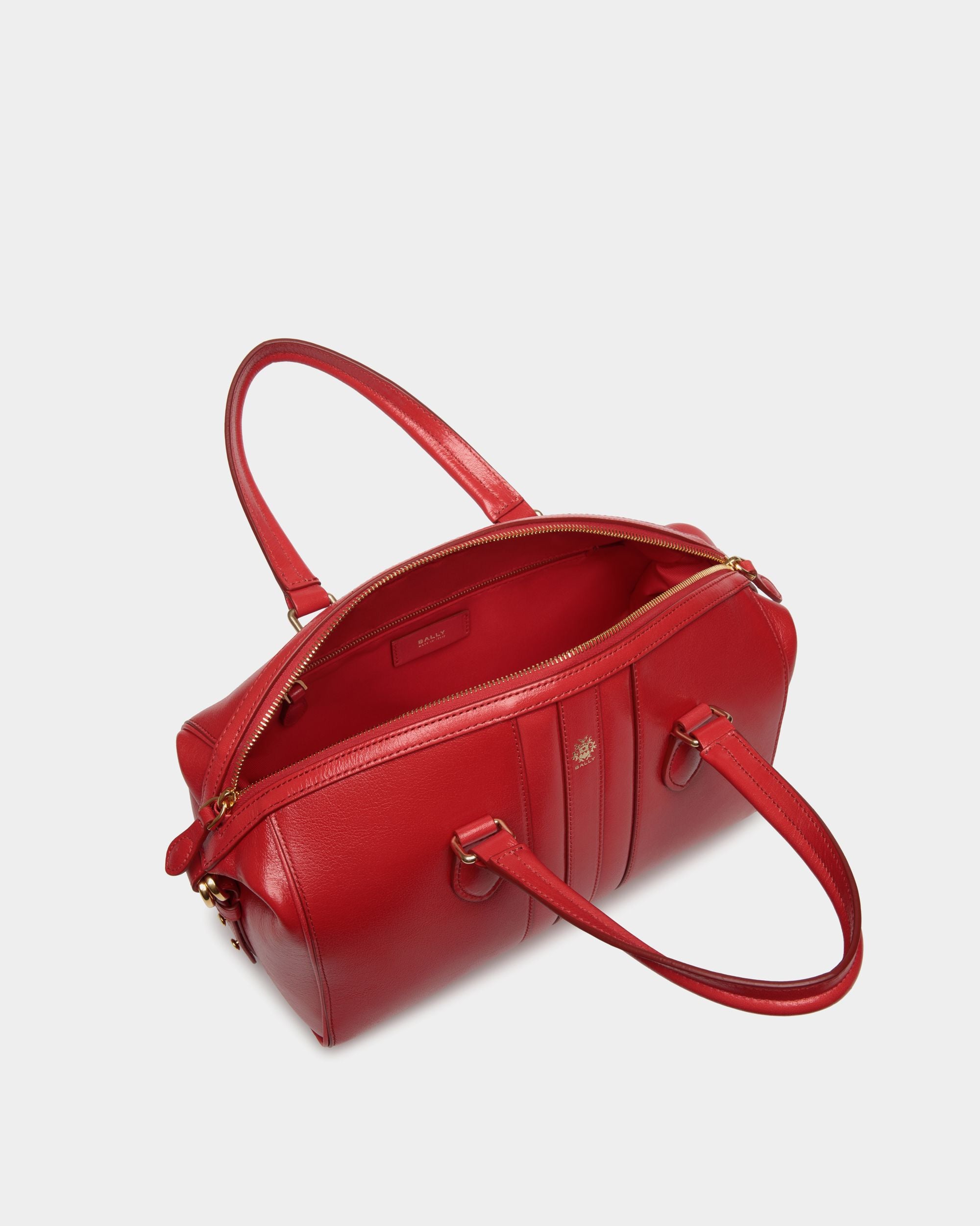 Beckett Top Handle Bag In Red Leather - Women's - Bally - 04