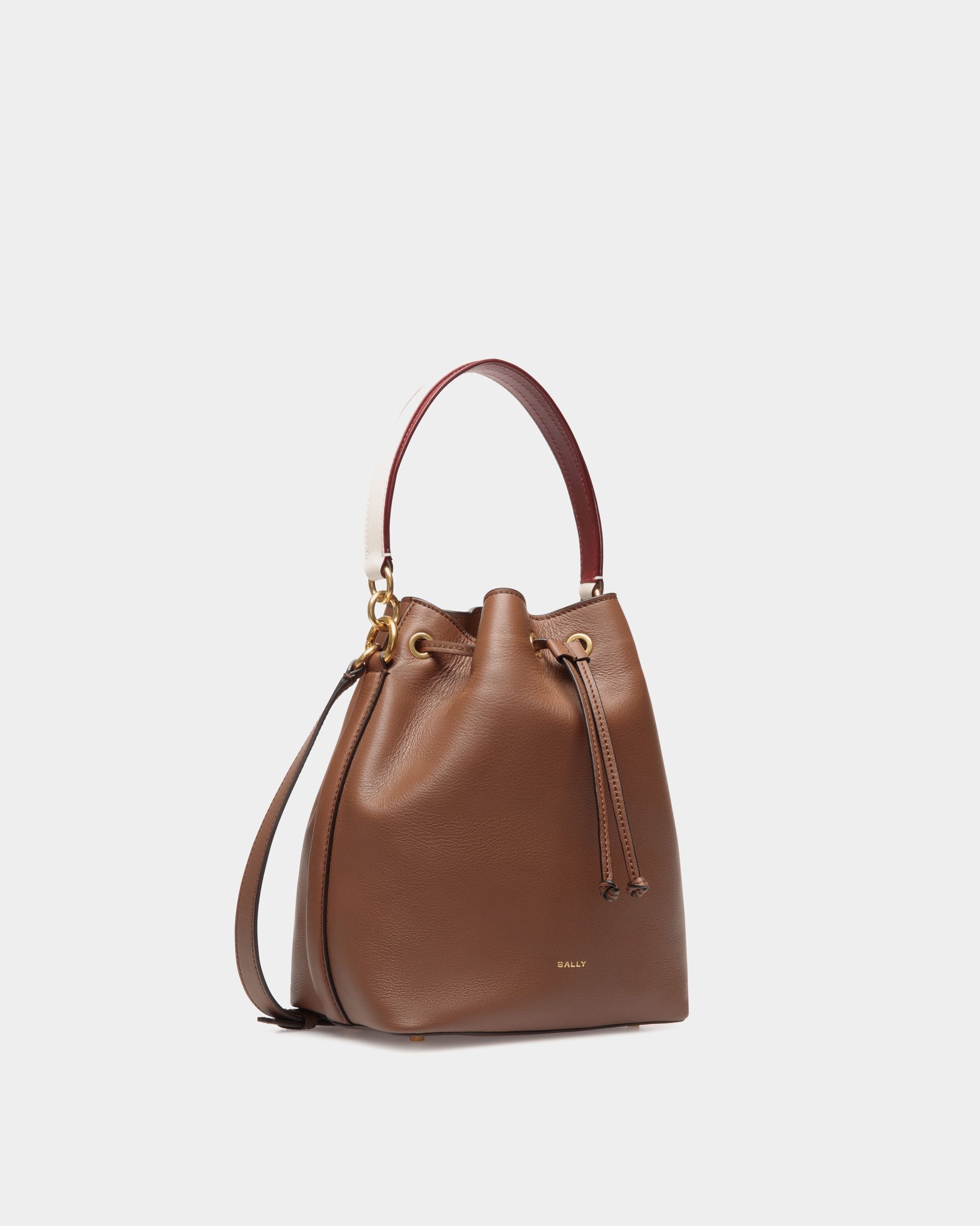 Bolso Cubo Code De Piel Marrón - Mujer - Bally - 03