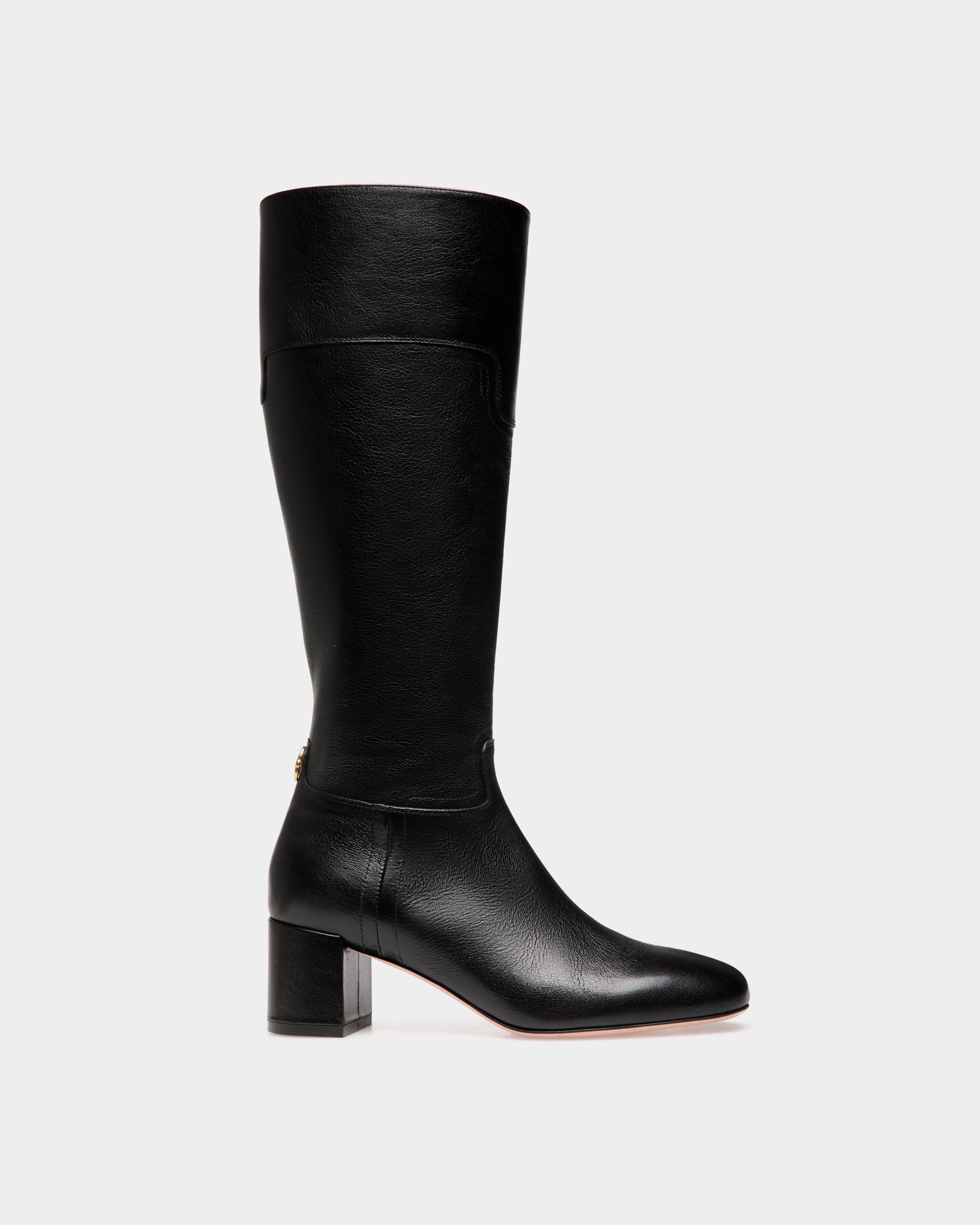 Bota Daily Emblem De Piel Negra - Mujer - Bally - 01