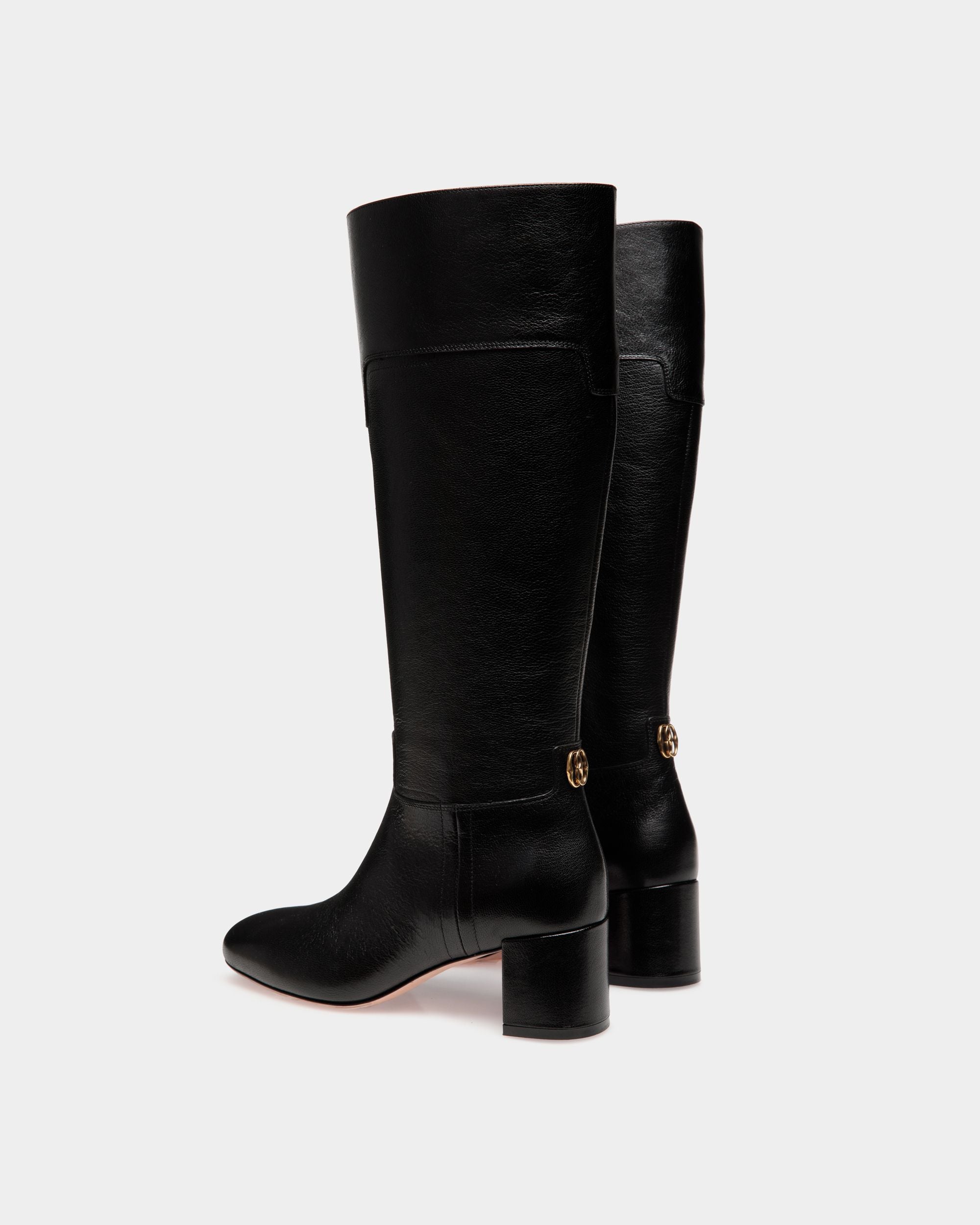 Bota Daily Emblem De Piel Negra - Mujer - Bally - 03