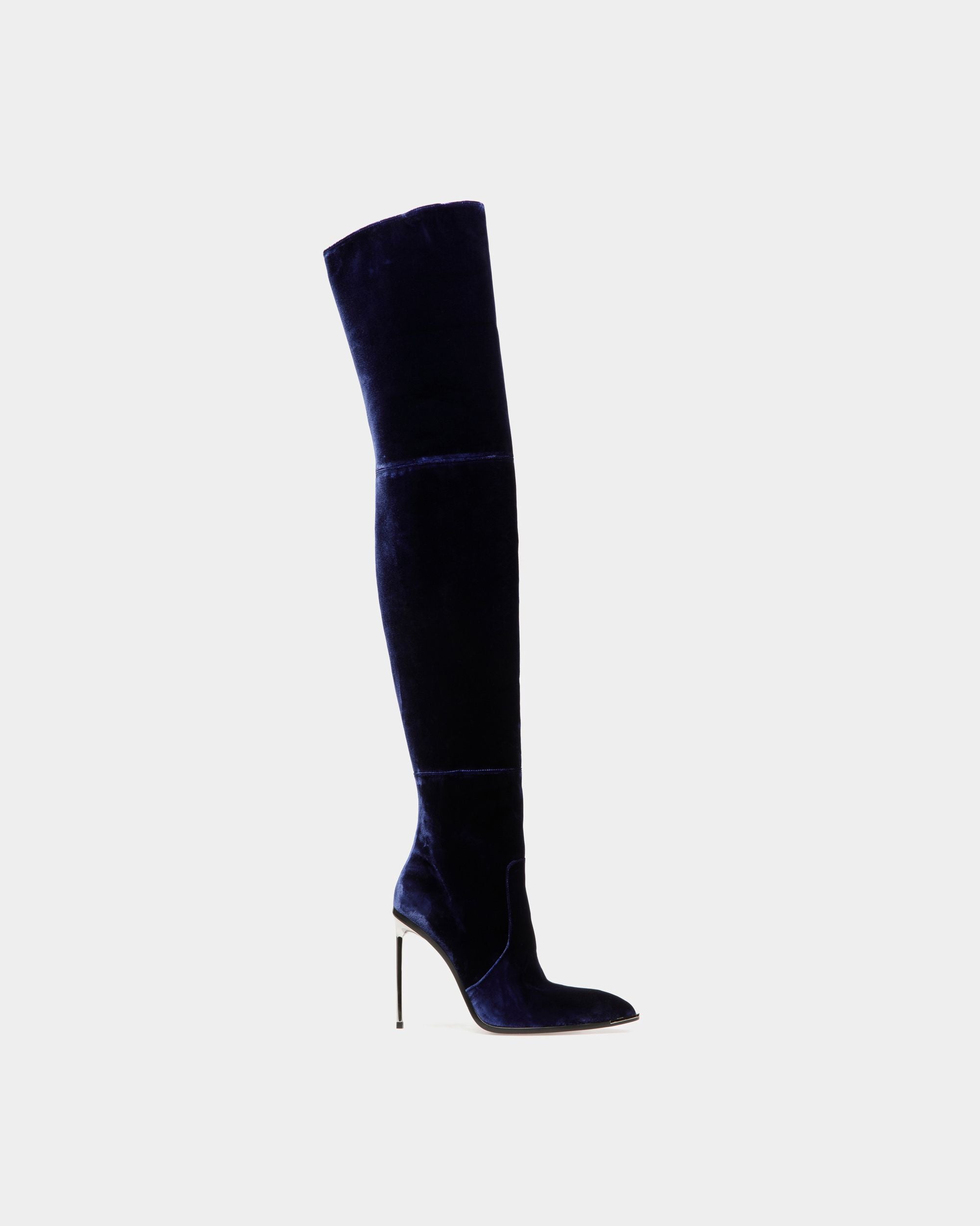 Botas Hedy De Terciopelo Azul Marino - Mujer - Bally - 01