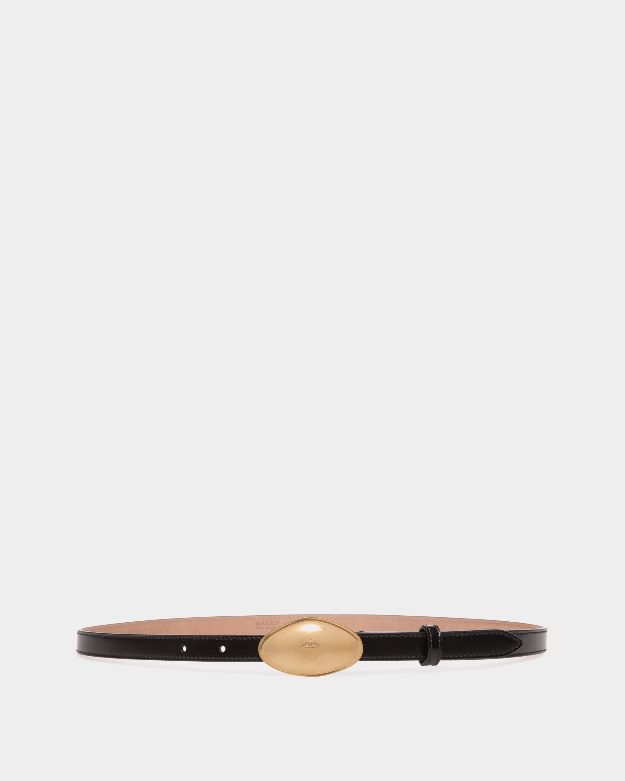 Swissness 15mm Belt In Black Brushed Leather - Women's - Bally - 01