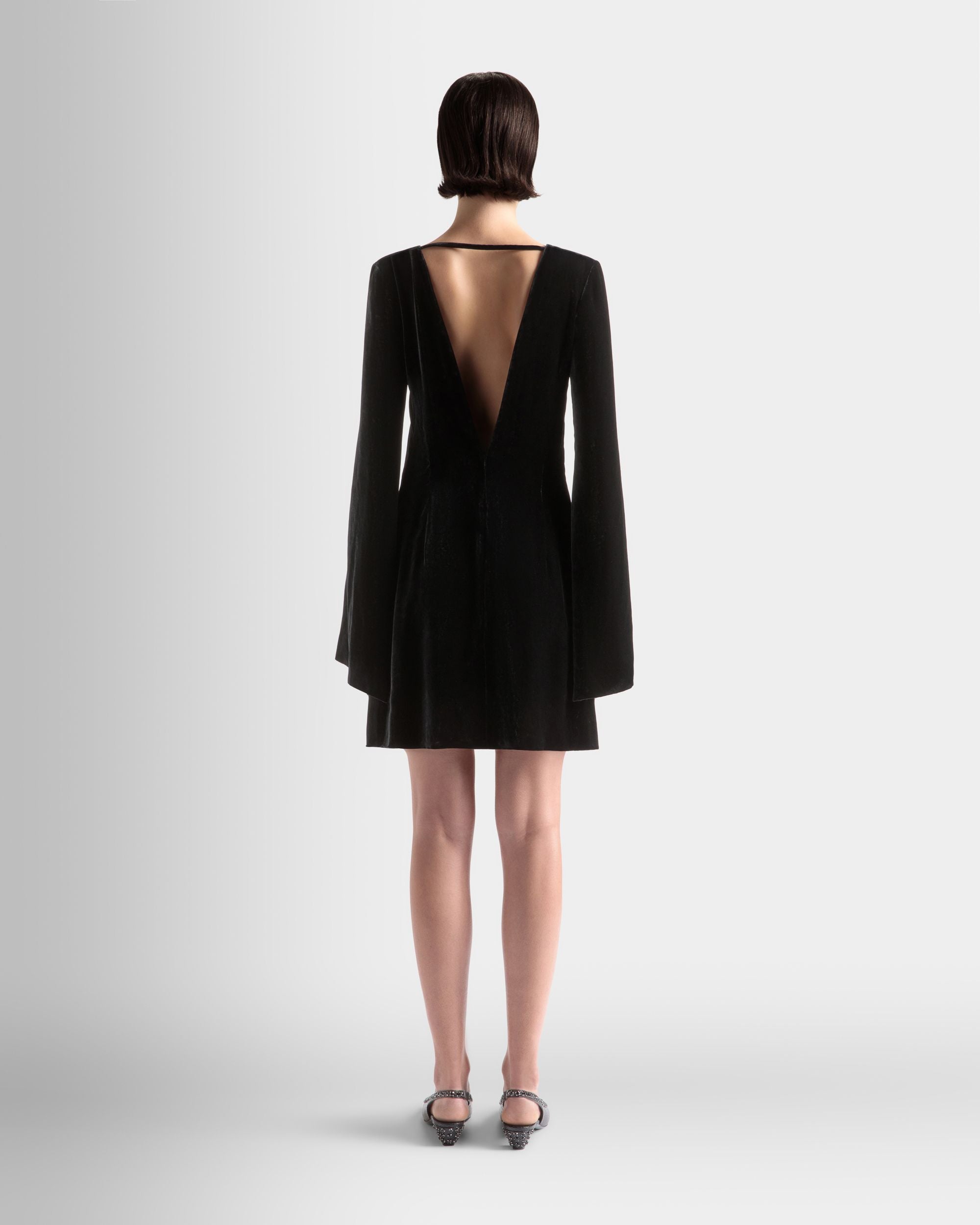 Mini Dress in Black Velvet - Women's - Bally - 06