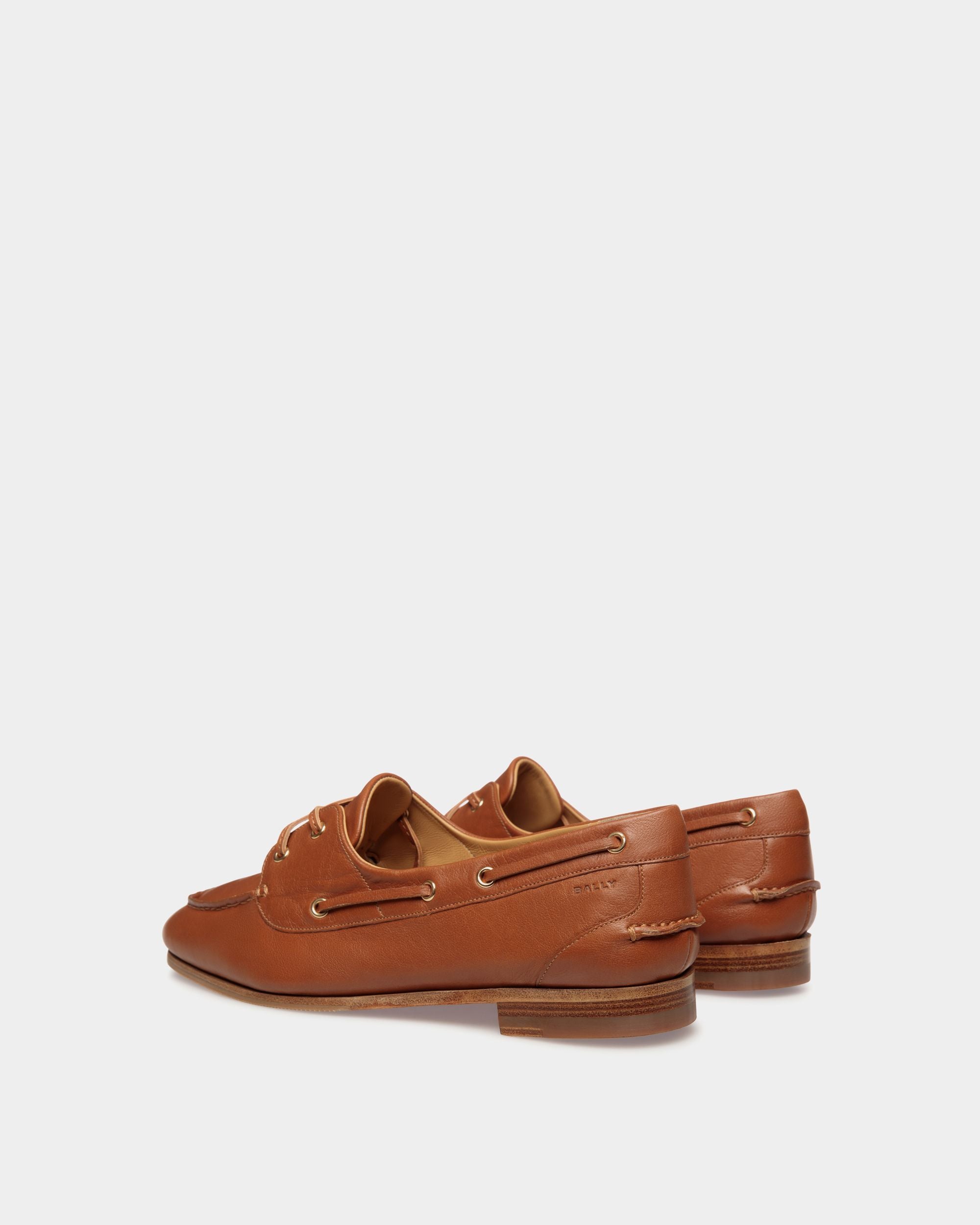 Plume Moccasin in Brown Leather - Women's - Bally - 03