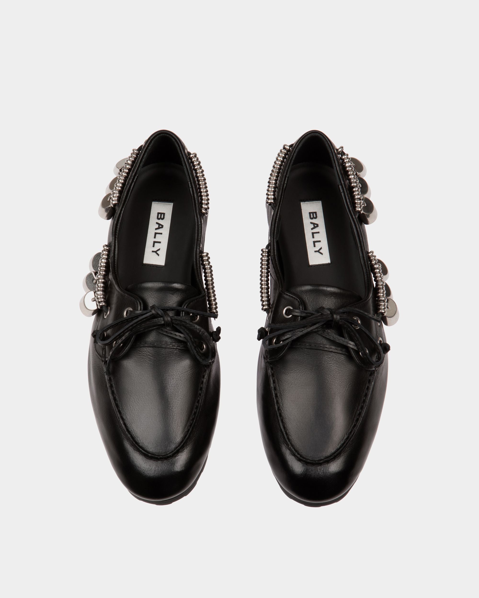 Plume Moccasin In Black Leather - Women's - Bally - 04