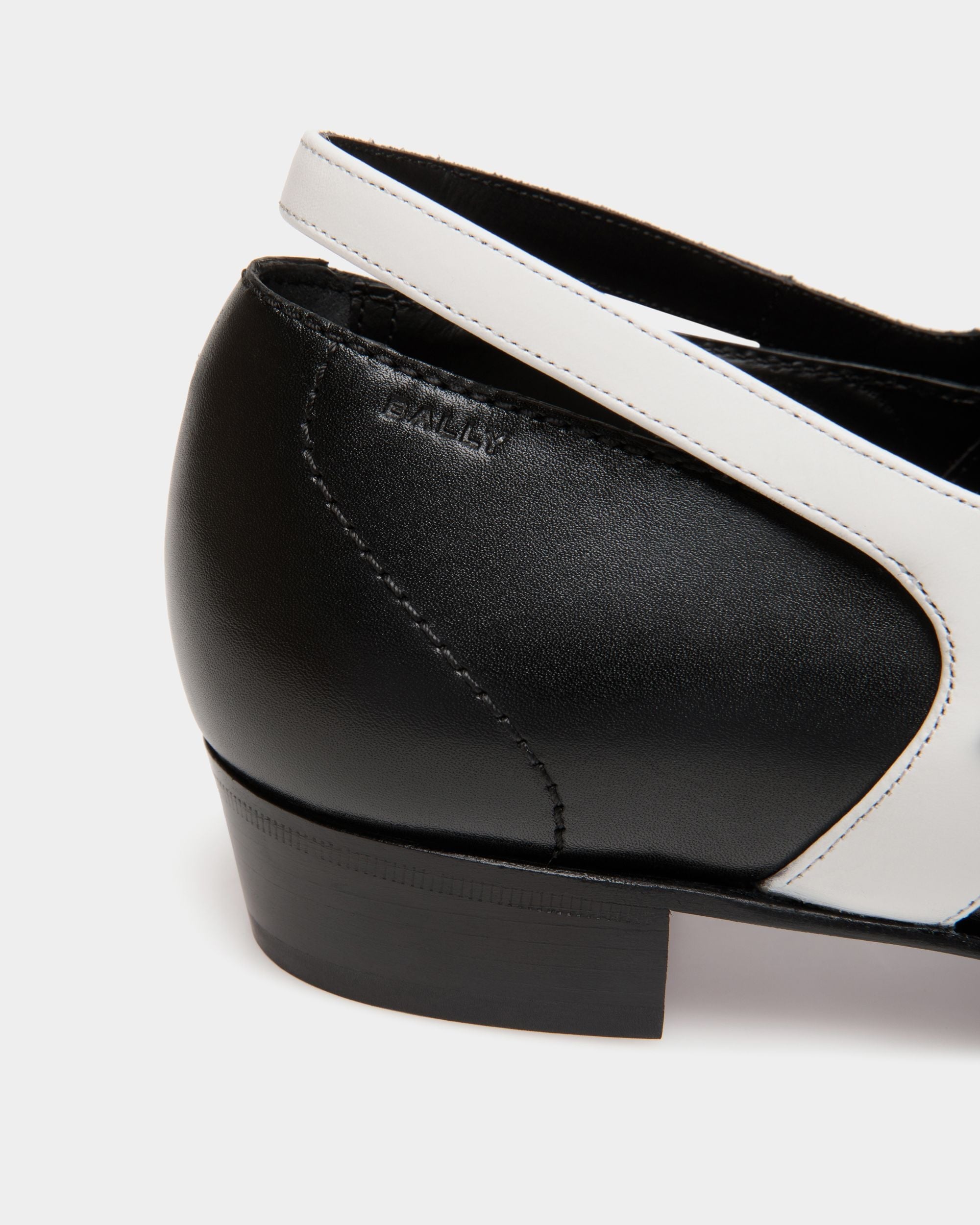 Glendale Mary-Jane In Black and White Leather - Mujer - Bally - 05