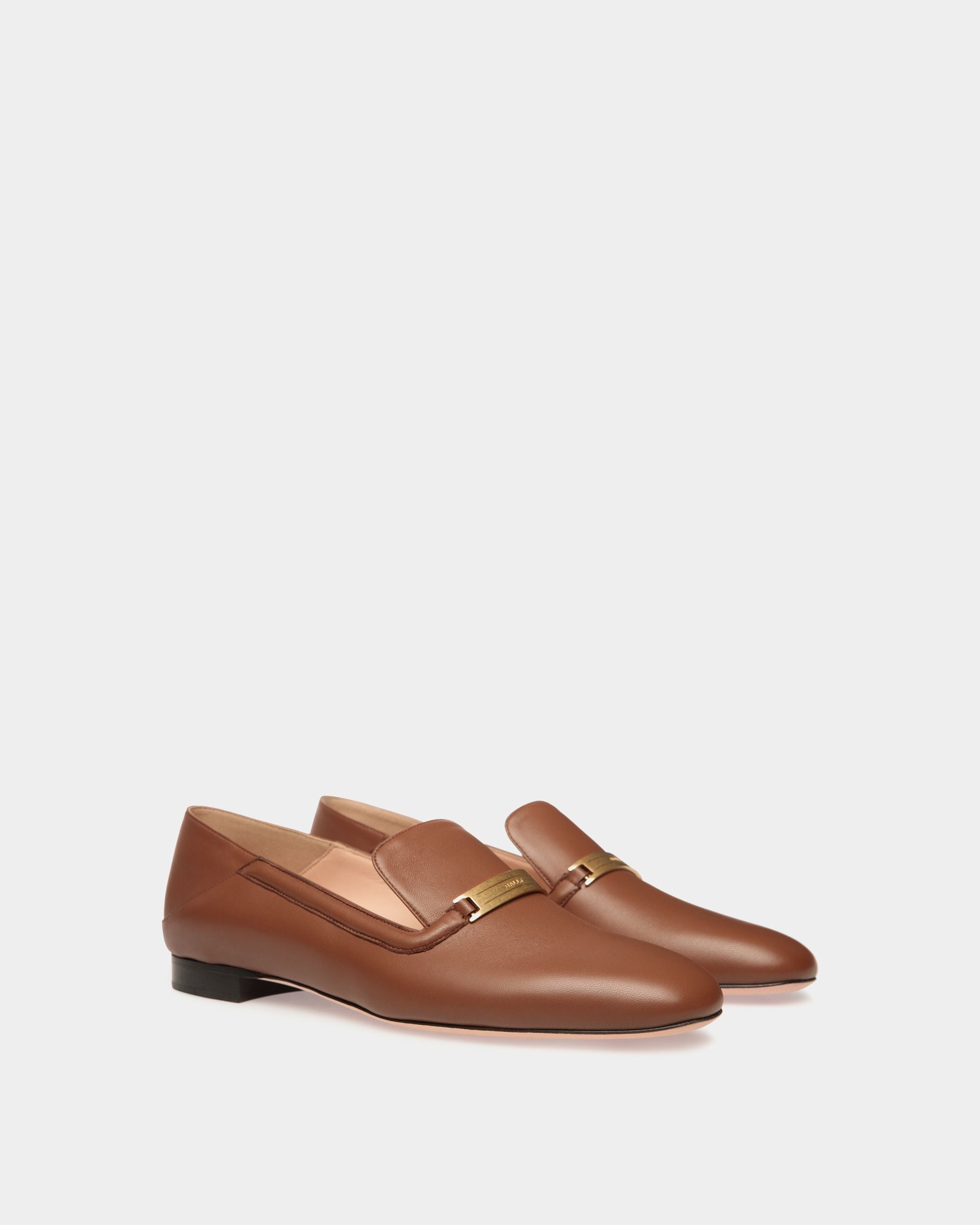 Deco Slipper in Brown Leather - Women's - Bally - 03