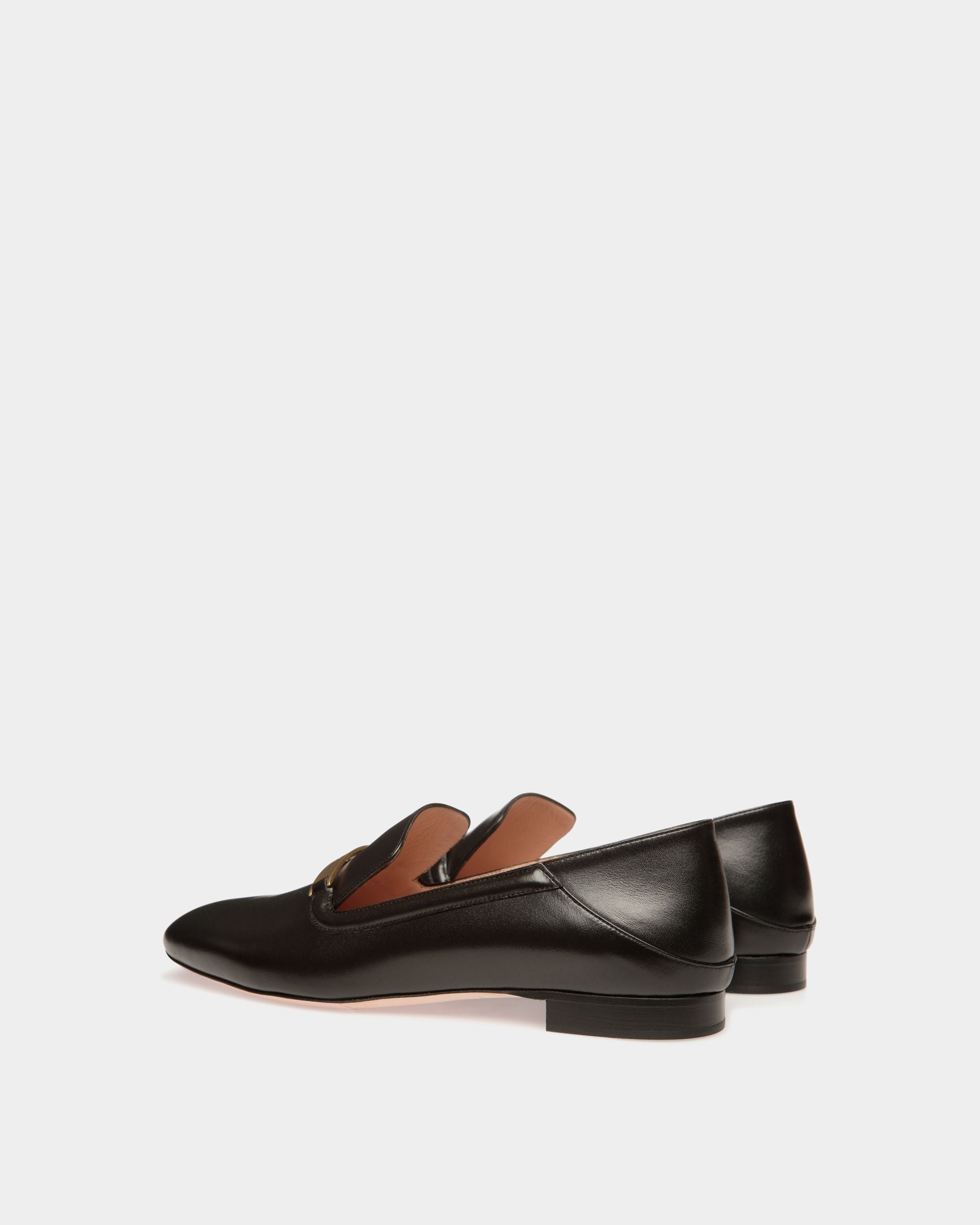 Deco Slipper in Black Leather - Women's - Bally - 03