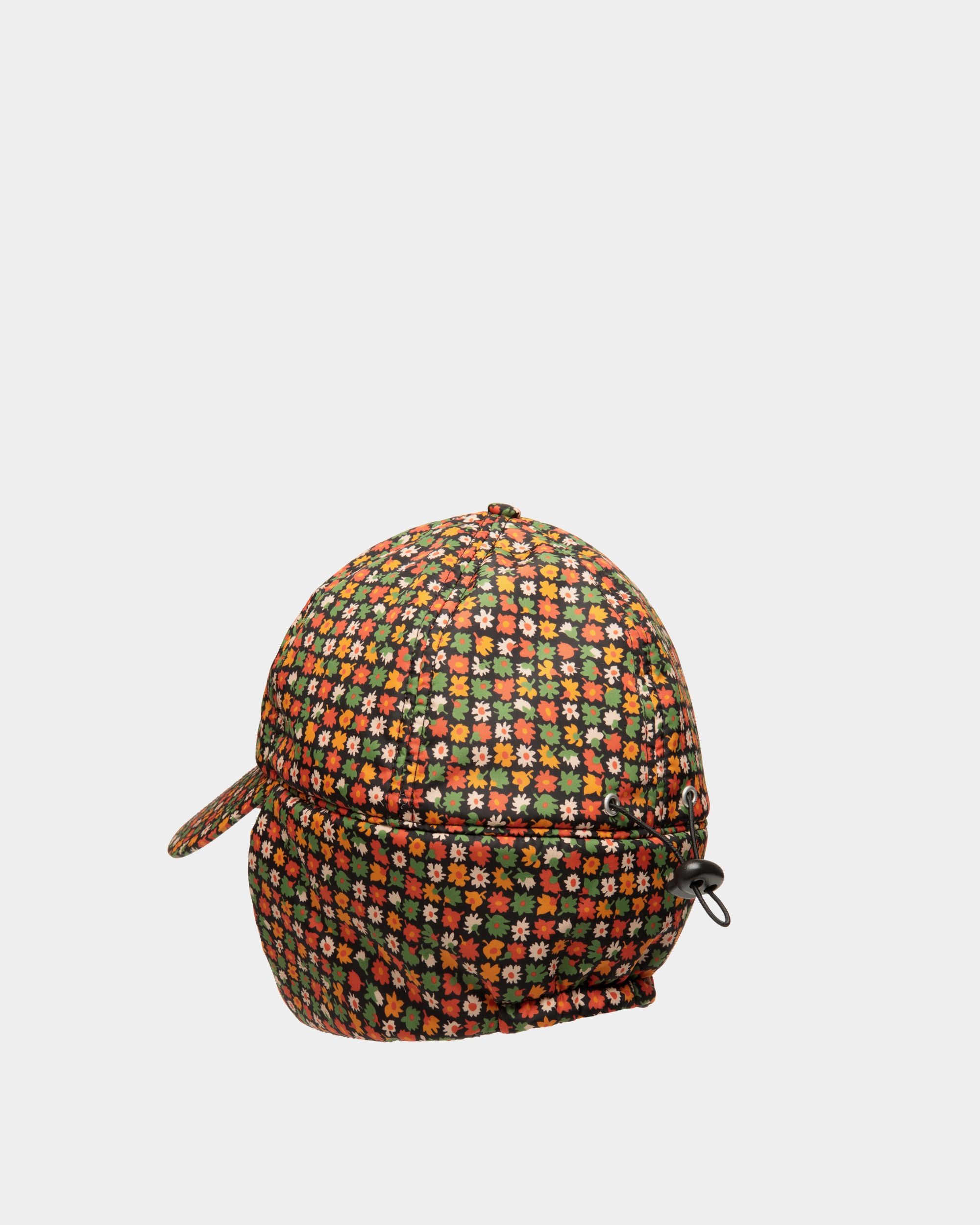 Winter Capsule Aviator Hat With Alpine Flowers in Multicolor Recycled Nylon - Women's - Bally - 02