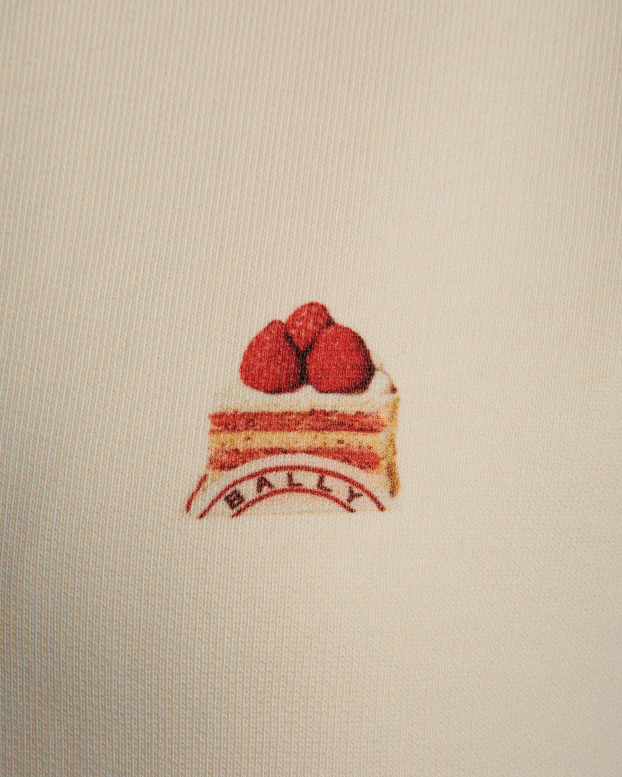 Crewneck Sweatshirt With Bally Cake in Ivory Cotton - Women's - Bally - 03