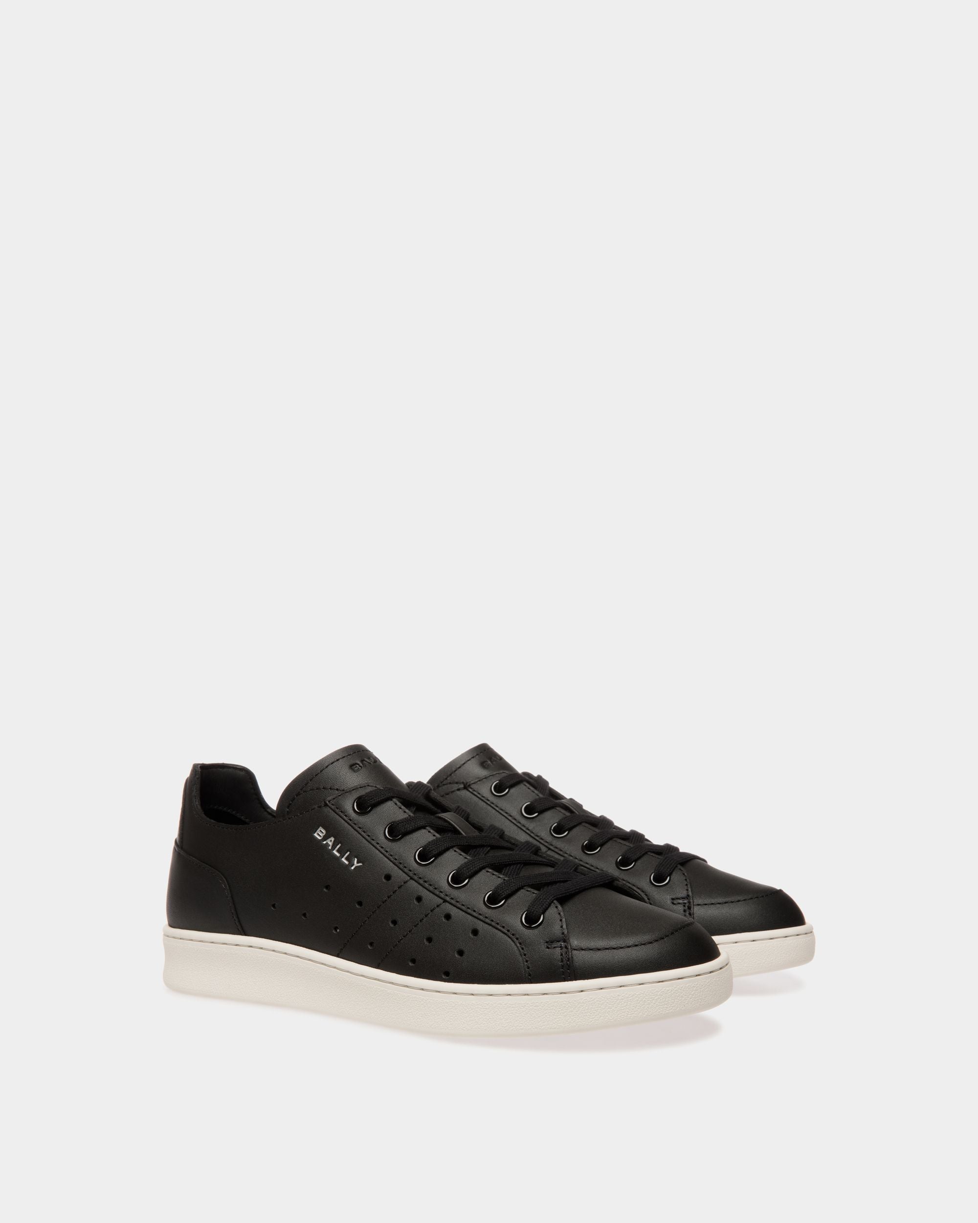 Tennis Sneaker in Black Leather - Women's - Bally - 02