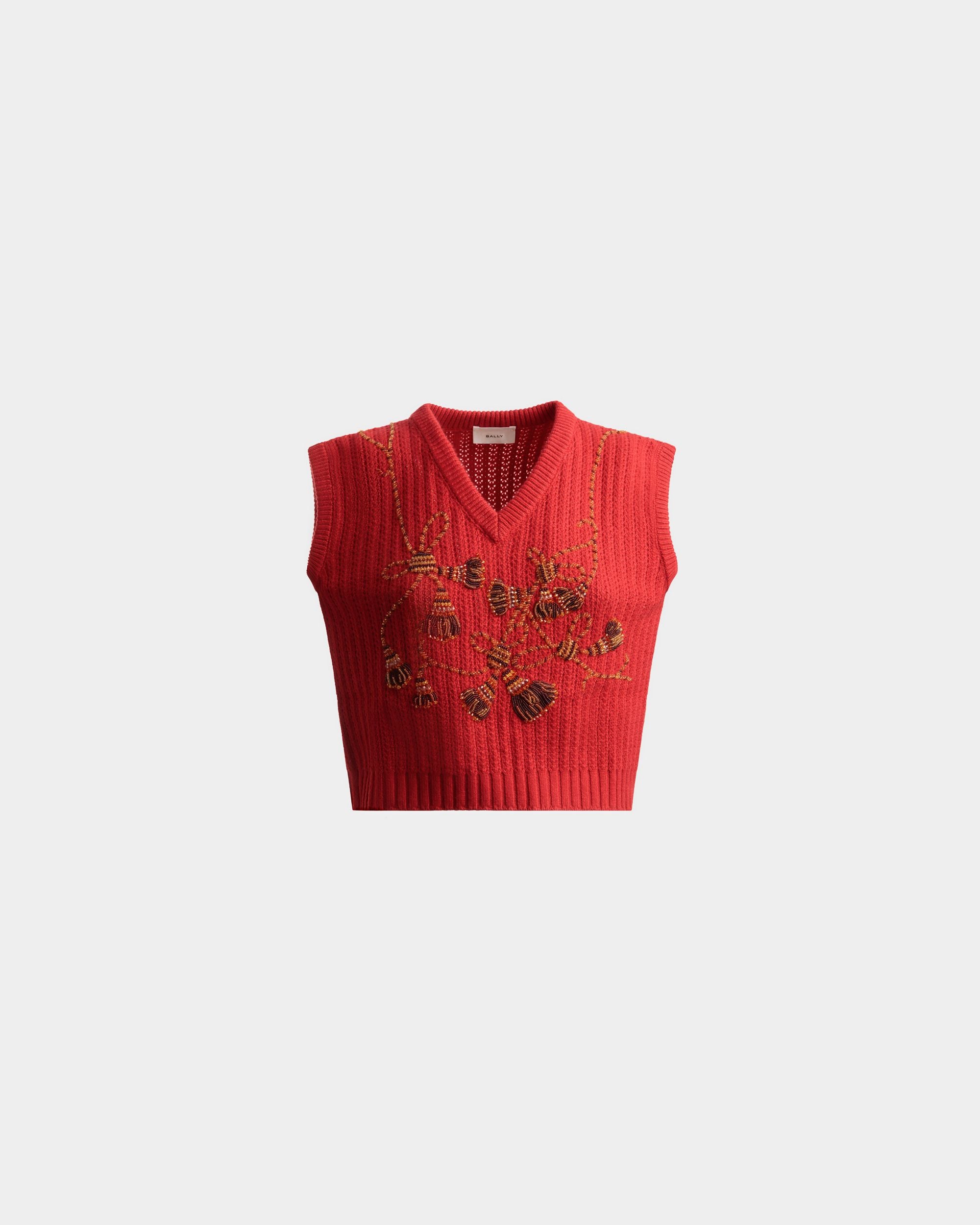 Vest In Red Cashmere - Women's - Bally - 01