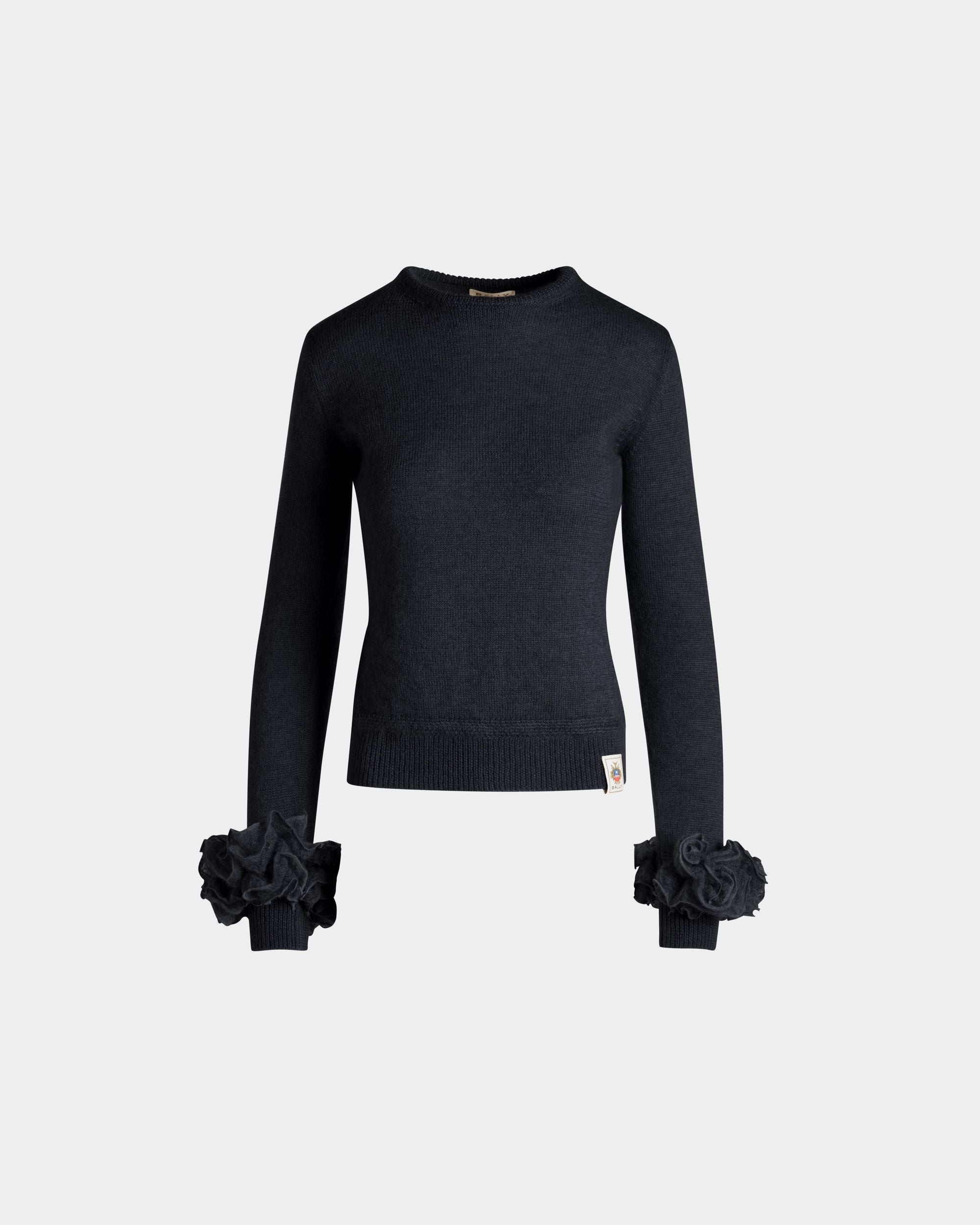 Knit Top In Navy Blue Mohair And Silk - Women's - Bally - 01