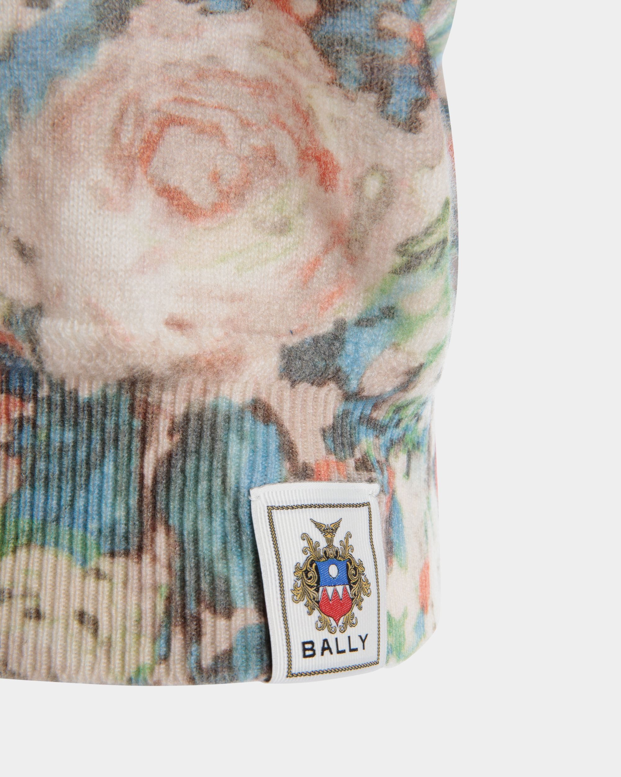 Knit Top with a Rosengarten Print in Multicolor Cashmere - Women's - Bally - 02